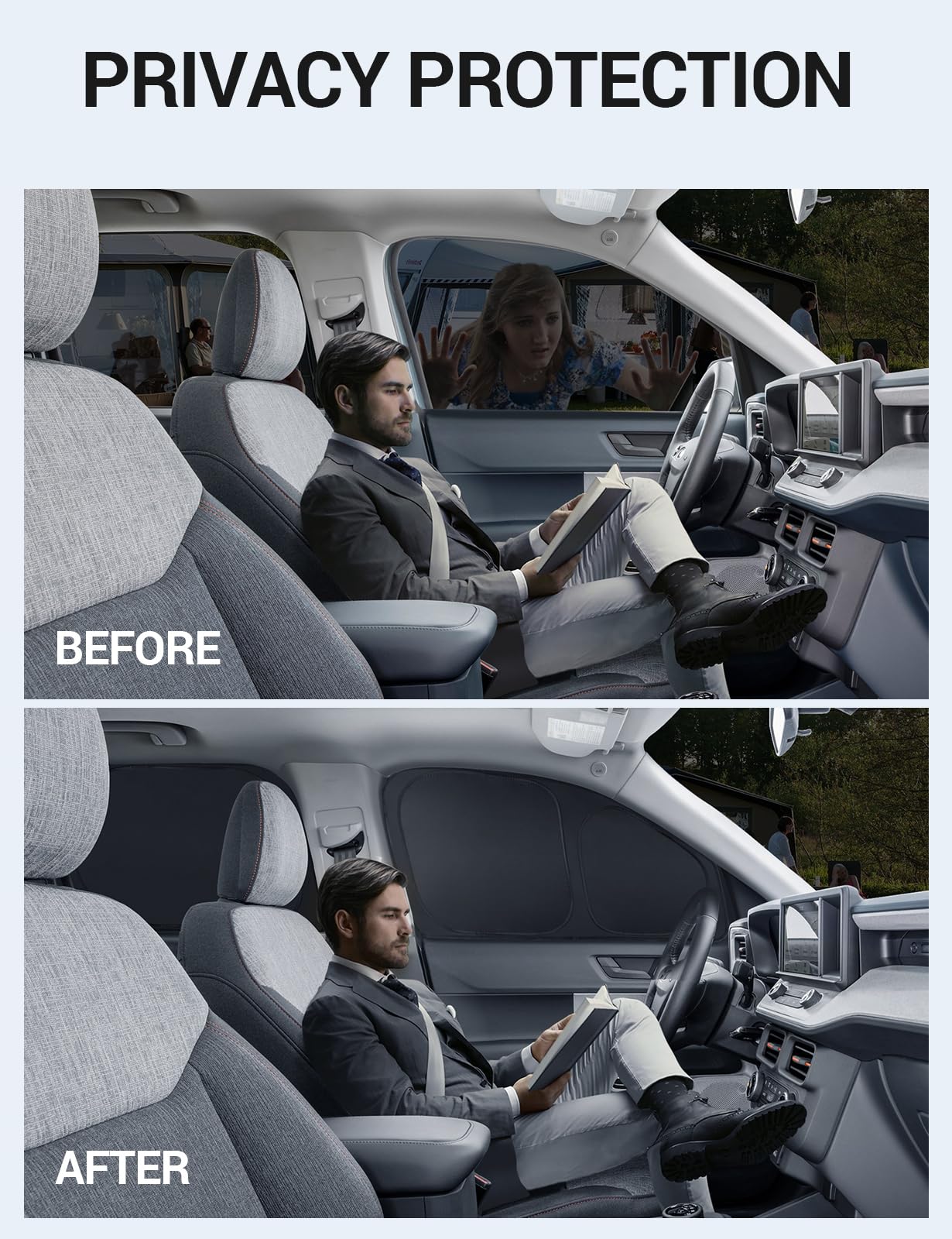 Proadsy 2025 Upgrade Window Sun Shade For Ford Maverick 2021-2024 2025 Side Rear Window For Baby/Camping Uv Rays And Privacy Pro