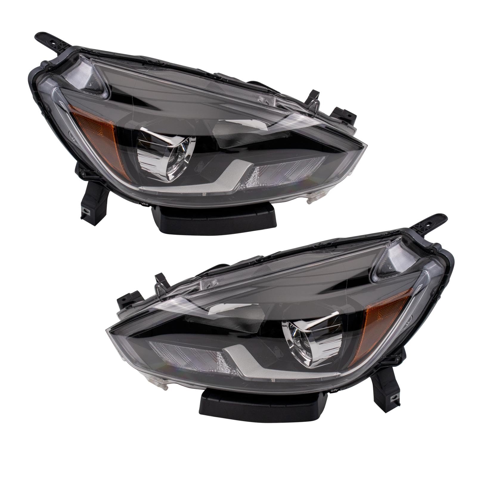 Trq Headlight Assembly Set Headlights Driver & Passenger Side Compatible With 2016 Nissan Sentra Ni2502246 Ni2503246