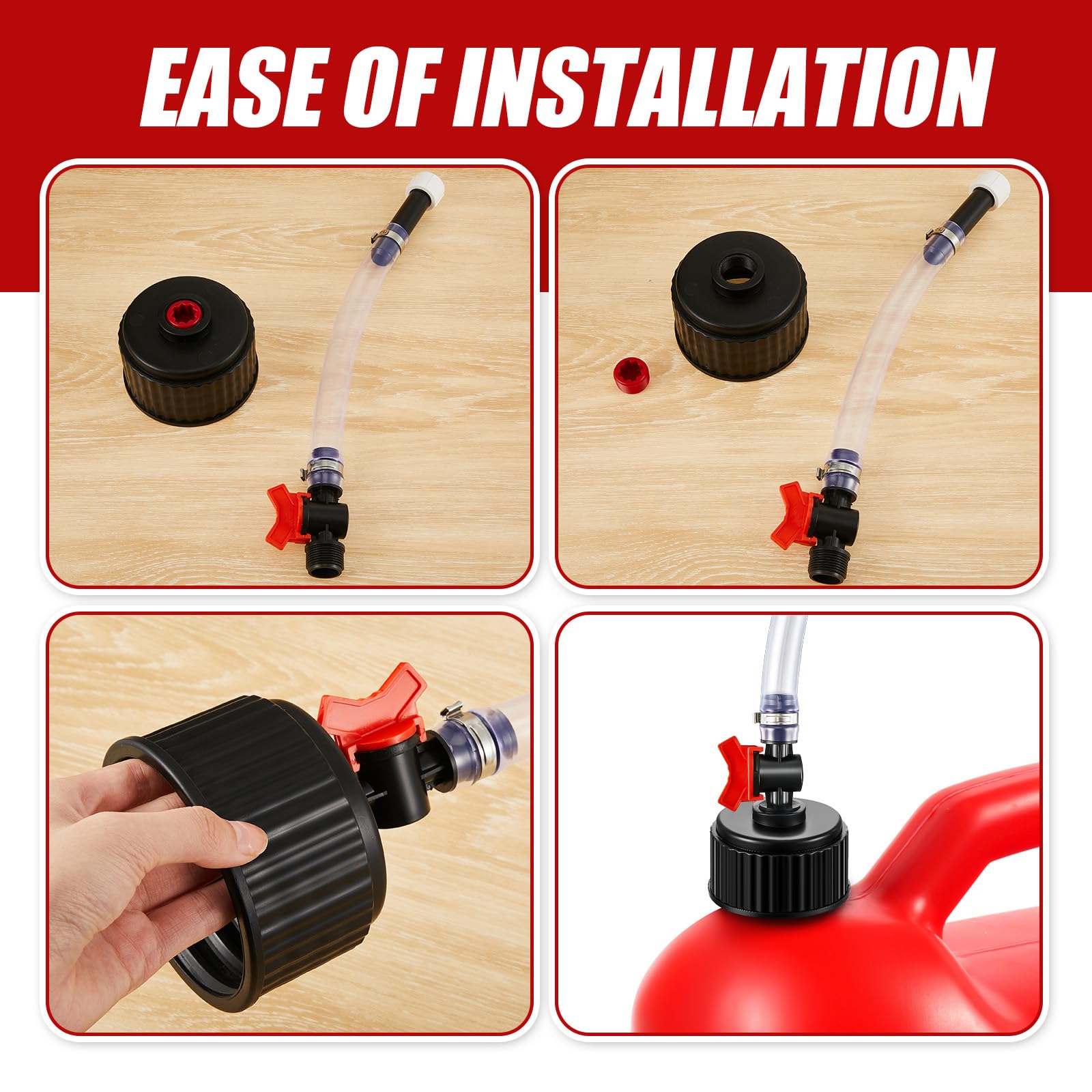Fabbay 4 Pieces Fuel Filler Jug Hose Racing Fuels Replacement Cap LC2 fuel jug hose Gas Can Cap for 5 Gallon Gas Jug Fuel Tank (