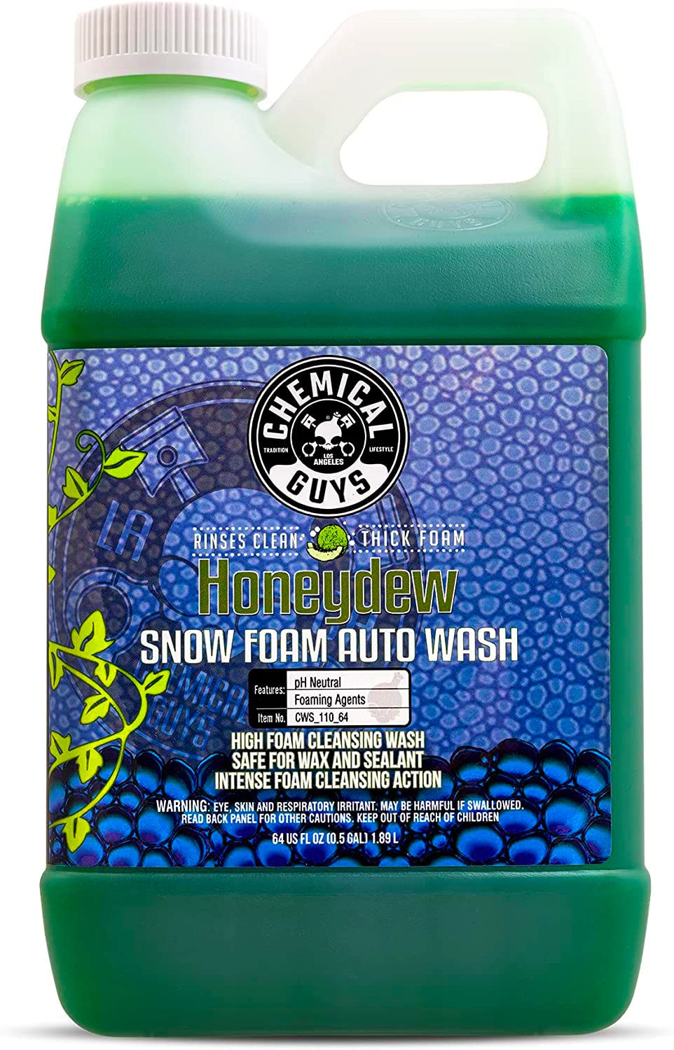 Chemical Guys Cws 110 64 Honeydew Snow Foam Car Wash Soap (Works With Cannons, Foam Guns Or Bucket Washes) Safe For Trucks, Moto
