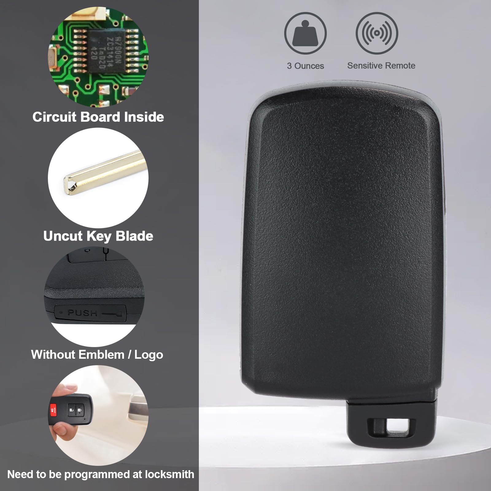 Keymall Car Smart Remote Key Fob Replacement for Toyota Tacoma Tundra 4Runner Sequqia 2021 2022 (FCC ID:HYQ14FBB P/N: 89904-3506