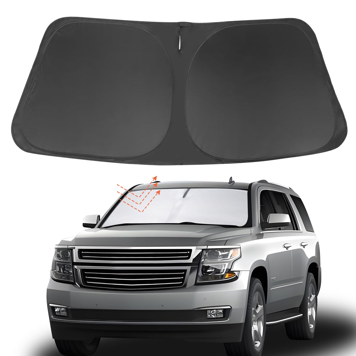 Yycke Windshield Sun Shade Accessories Compatible With 2015-2020 Tahoe Suv For Chevrolet Foldable Sunshade Sun Visor Blocks Uv