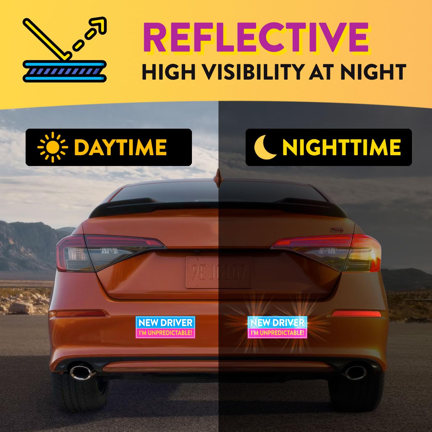 Rio Salto 4-Pack New Driver Magnet Student Driver Magnet For Car Please Be Patient Stickers Permit Funny Student Driver Cute Gir