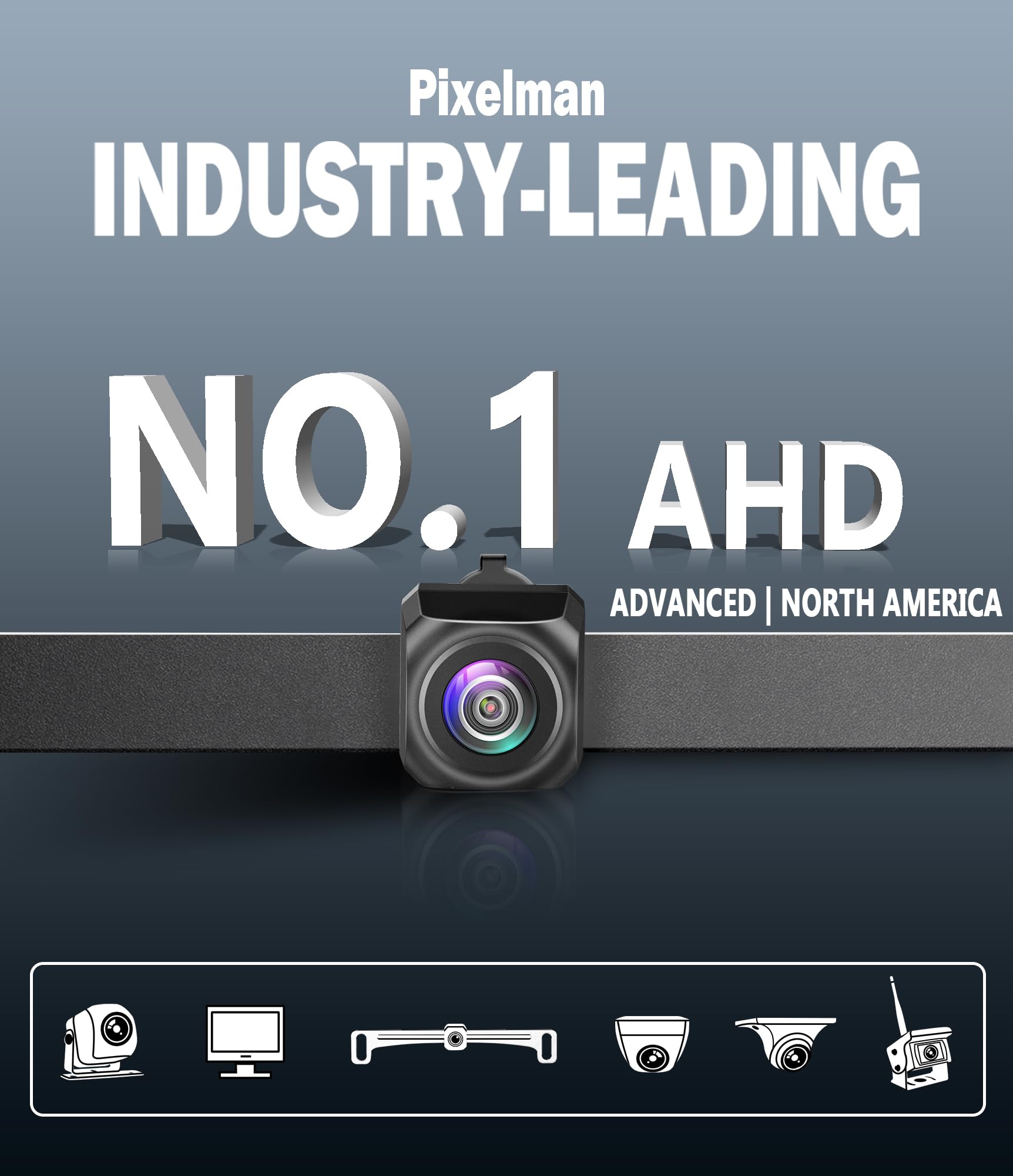 Pixelman 2024 Ahd Backup Camera For Car,Stainless Bracket License Plate Backup Camera,Ip69 Waterproof 145 Universal Rear Camera