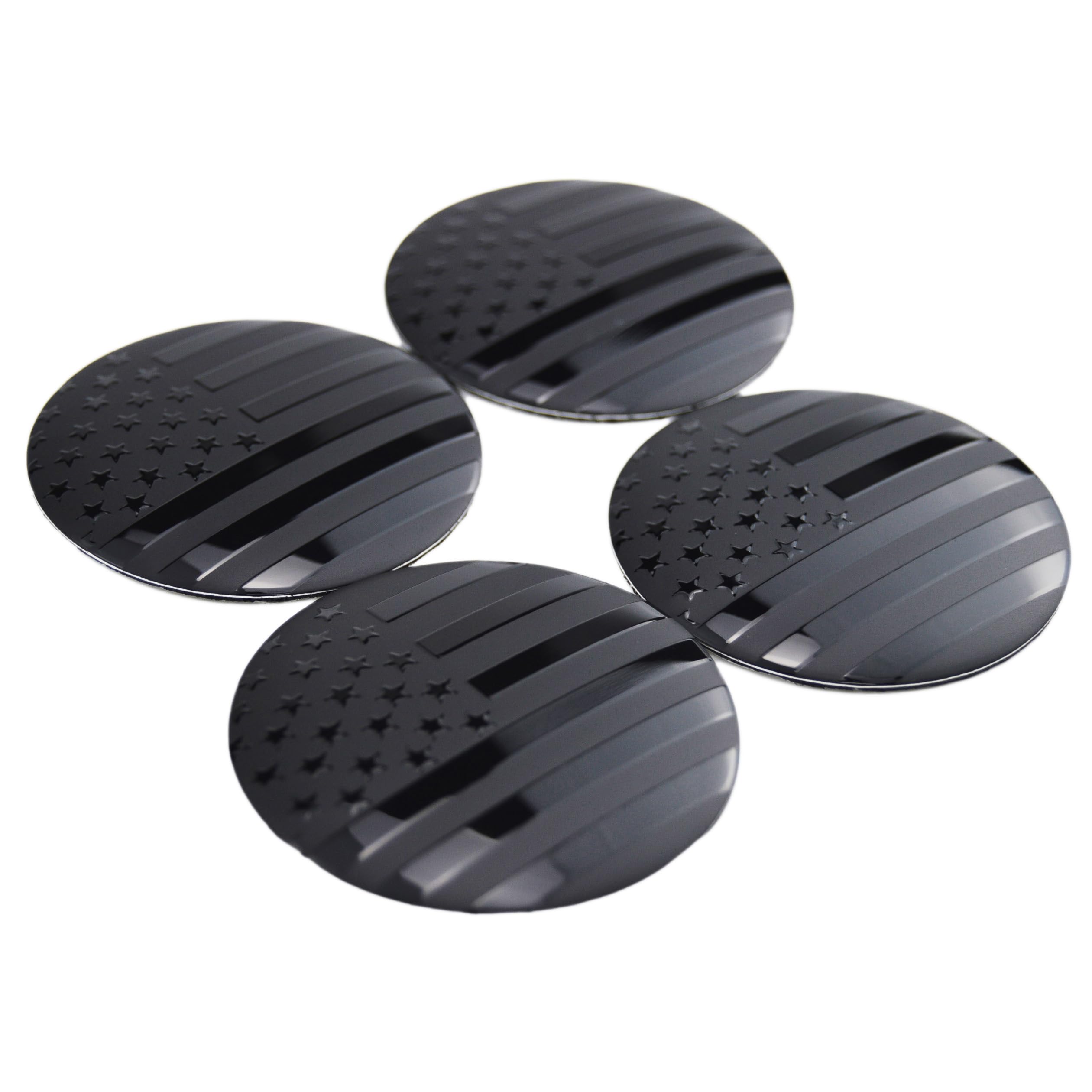 4X 56.5mm=2.24 inches Black American Flag Wheel Hub Center Cap Emblems for Hub Center Cap USA US