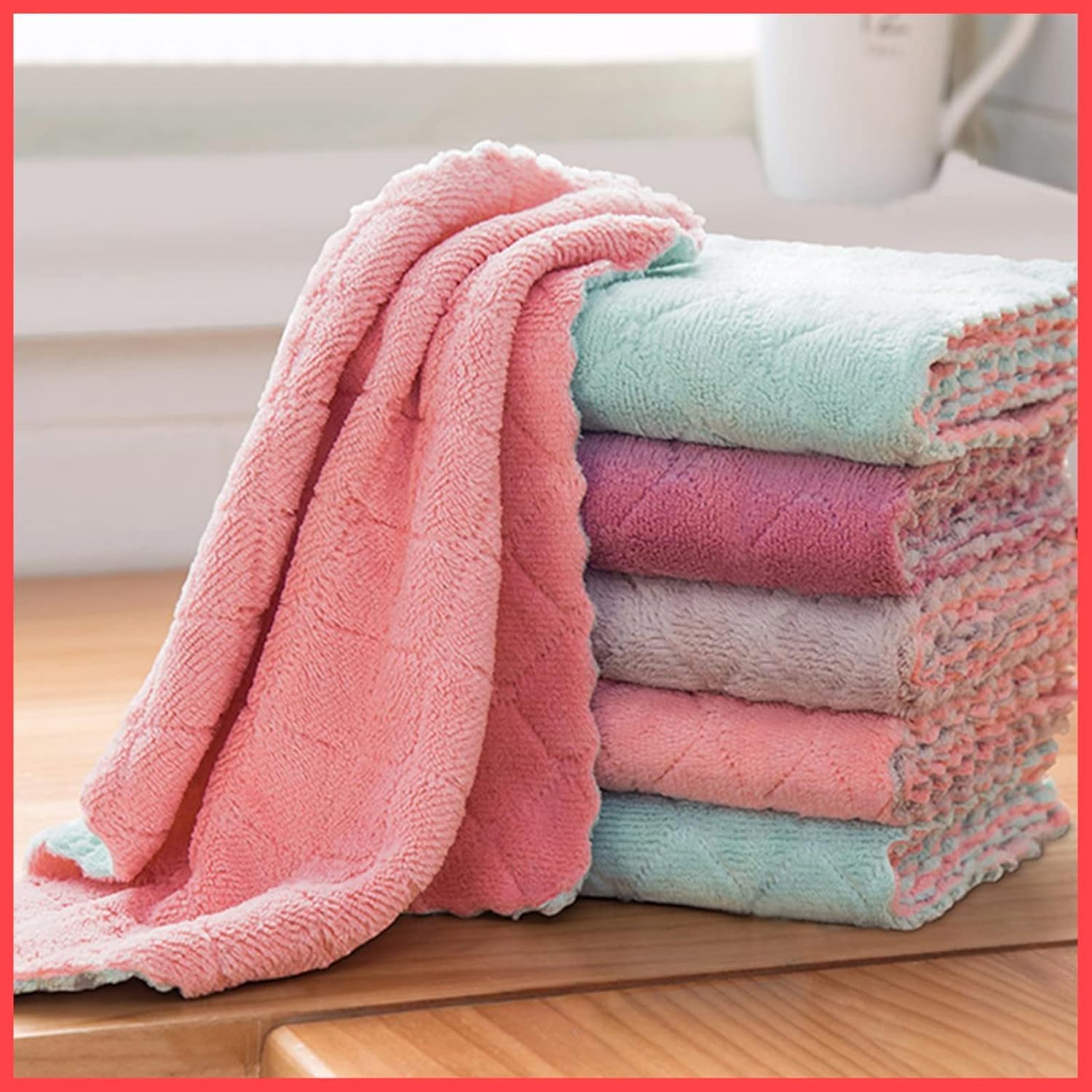 Xegion Microfiber Cleaning Cloths| Highly Absorbent Lint and Streak Free Multipurpose Wash Cloth Towel Scrubber Duster for Kitch