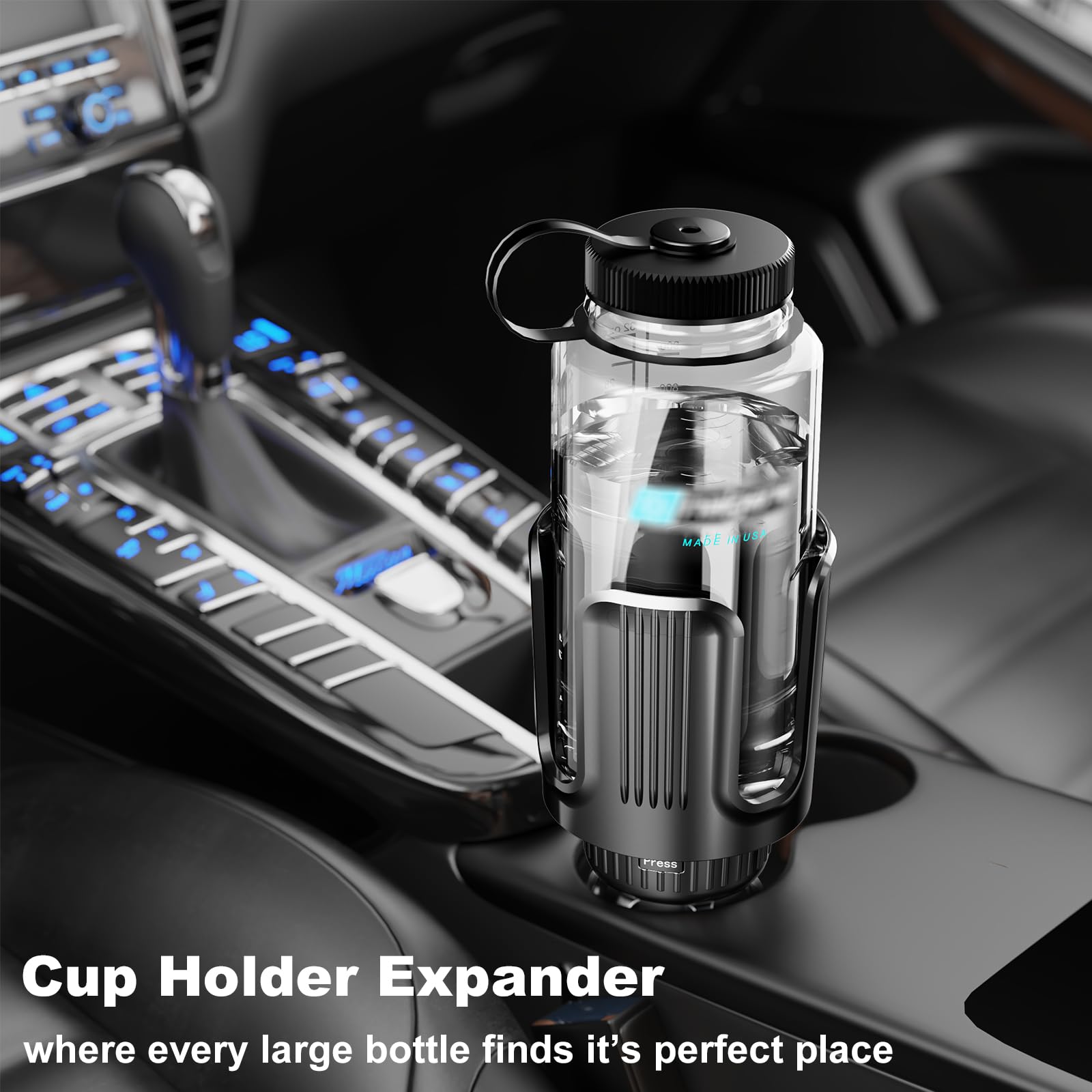 Car Cup Holder Expander with Adjustable Offset Base, All Purpose Cupholder Extender for car with Expandable, Univeral for Most P