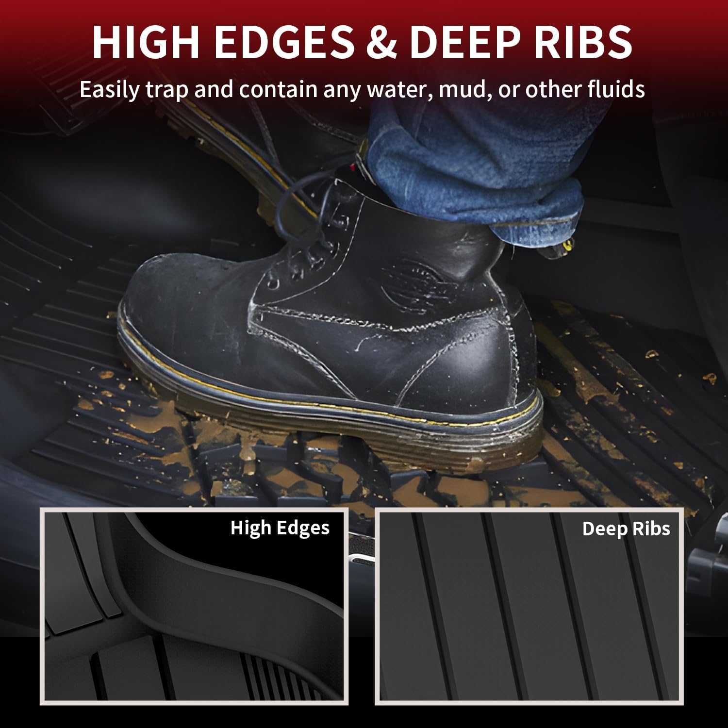 Lasfit Floor Mats Fit For Bmw X3 2018-2024/ Bmw X4 2019-2024, Custom Fit Tpe All Weather Waterproof Floor Liners Front & Rear Ro