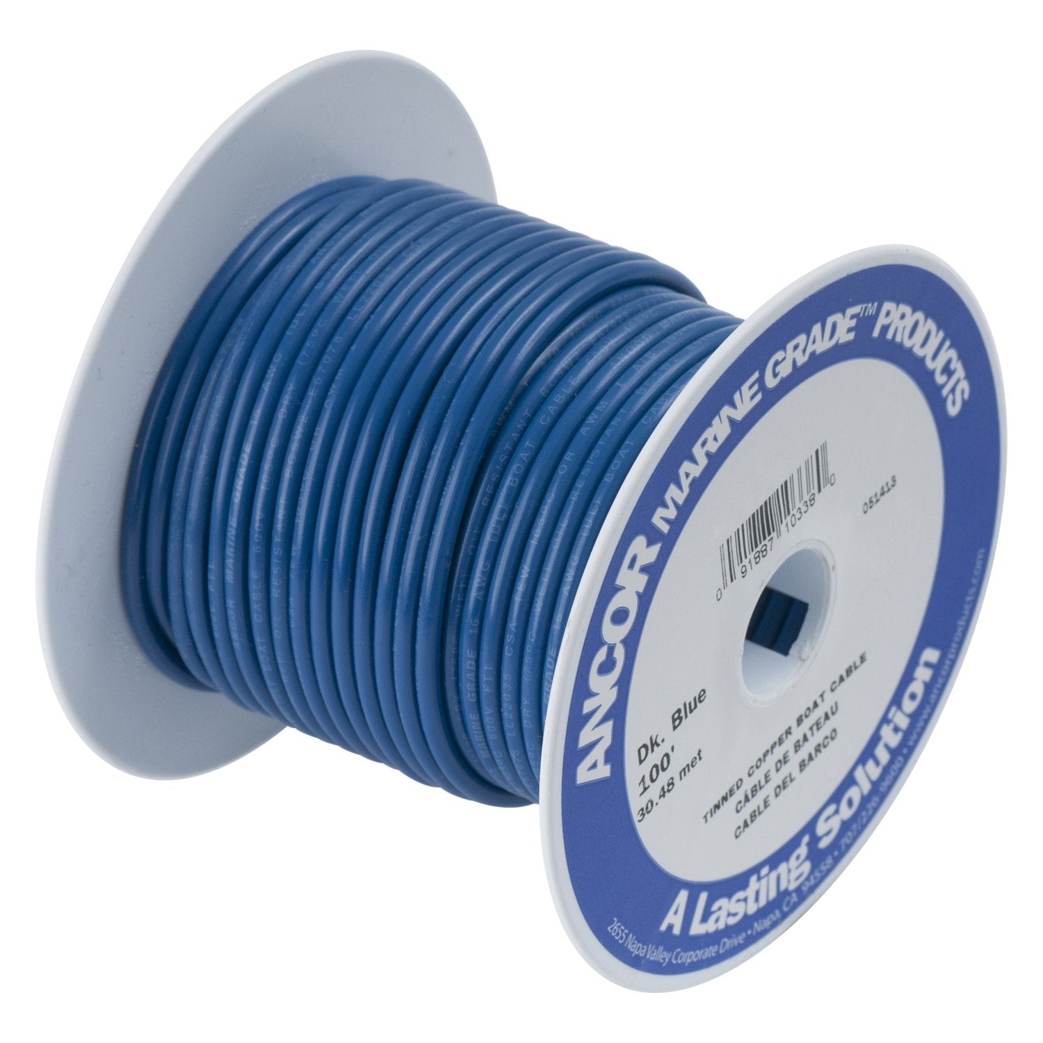 Ancor 100125 Tinned Copper Wire, 18 Awg (0.8Mm2), Dark Blue - 250Ft