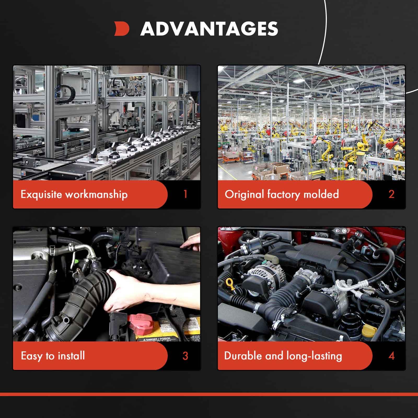 A-Premium Engine Air Intake Hose Tube W/Clamps [fits DOHC, 4Cyl 2.0L] Compatible with Honda CR-V, [EX, LX, Sport Utility 4-Door, SE ], Replace# 17228-PHK-000,17228PHK000