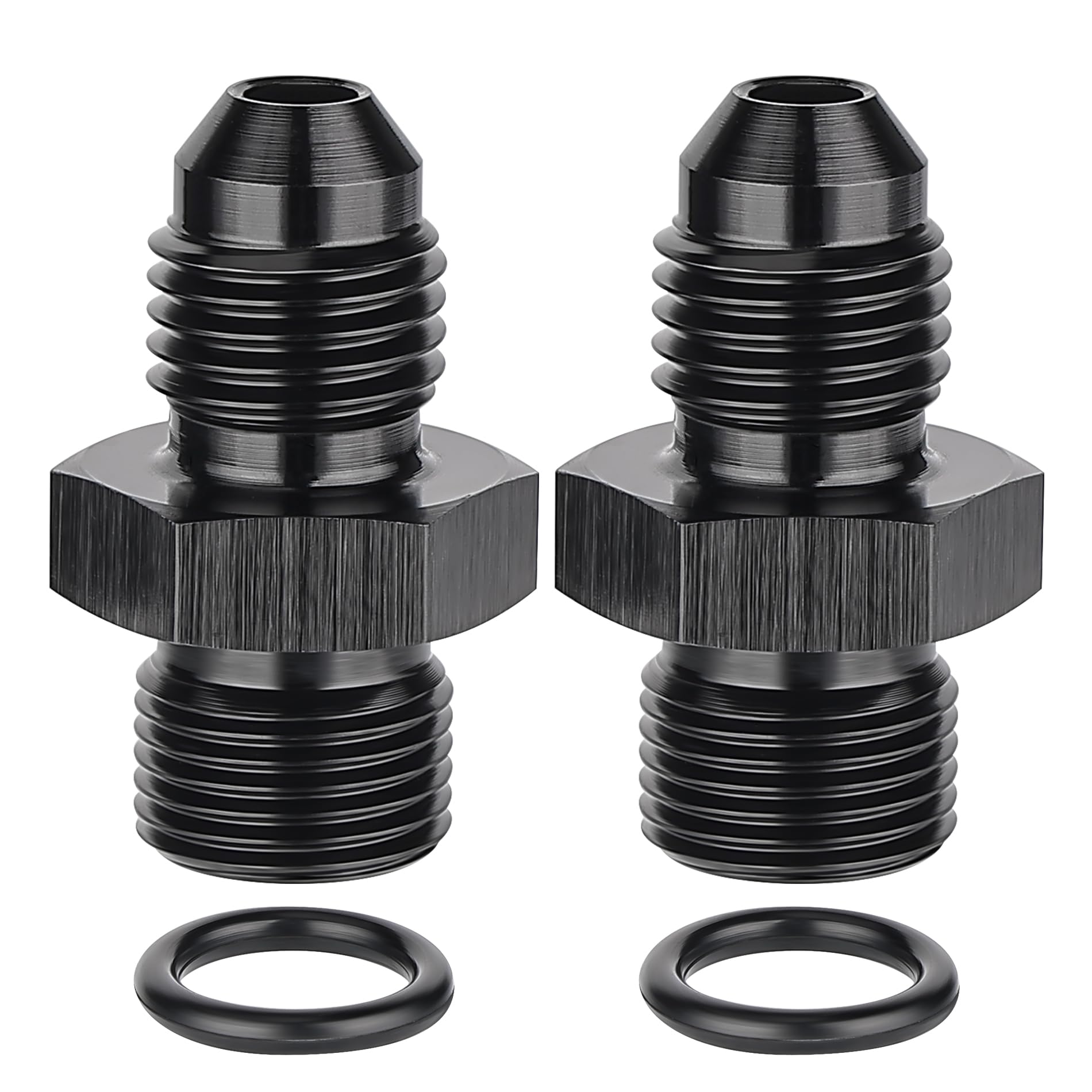 Evil Energy 4An Male Flare To M12 X 1.0Mm Male Metric Fitting Adapter Aluminium Alloy 2Pcs