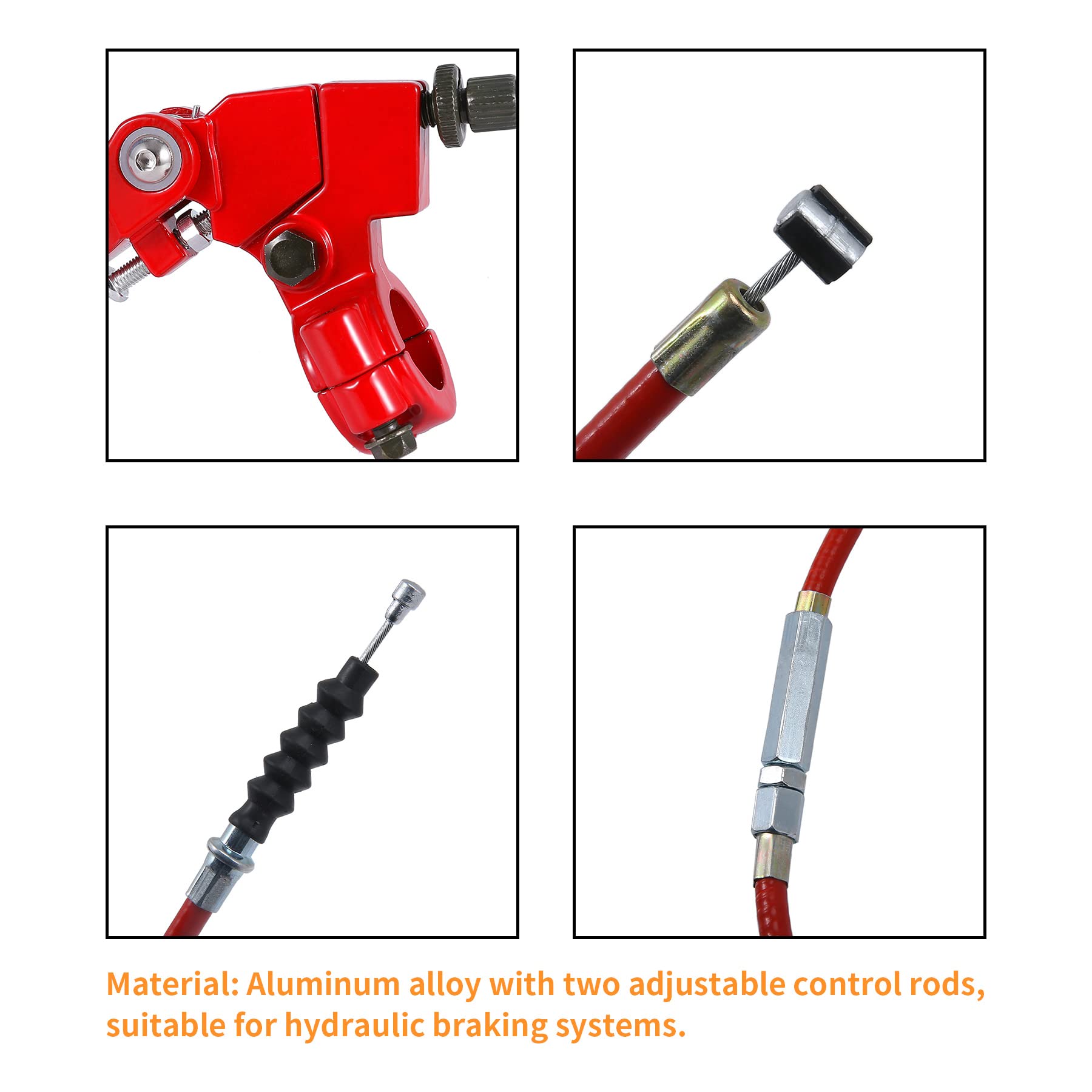 Stylemafia Folding Clutch Brake Lever With Clutch Cable Compatible With Apollo Rfz Taotao Ssr 110 125 Thumpstar 50Cc 150Cc 7/8 Handble Bar Xmotos Apollo 125 Pit Dirt Bike(Red)