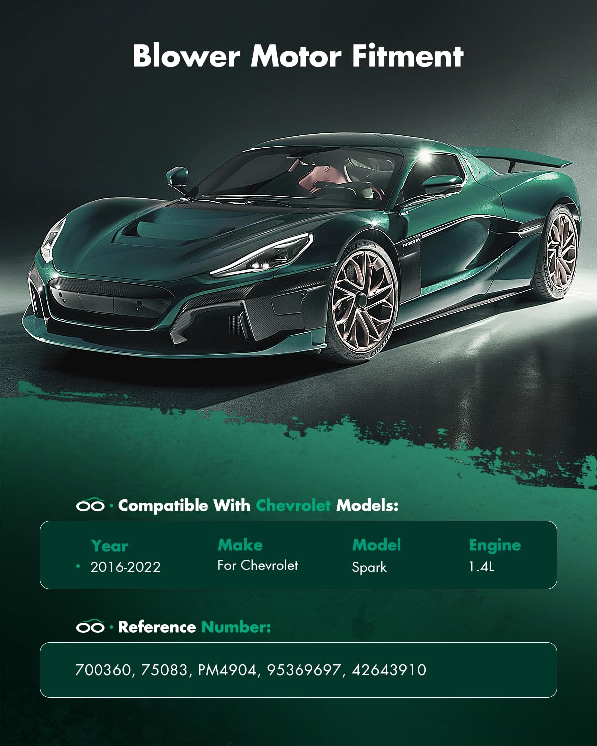 Scitoo 700360 Hvac Blower Motor With Fan Cage For Chevy For Spark 2016-2022