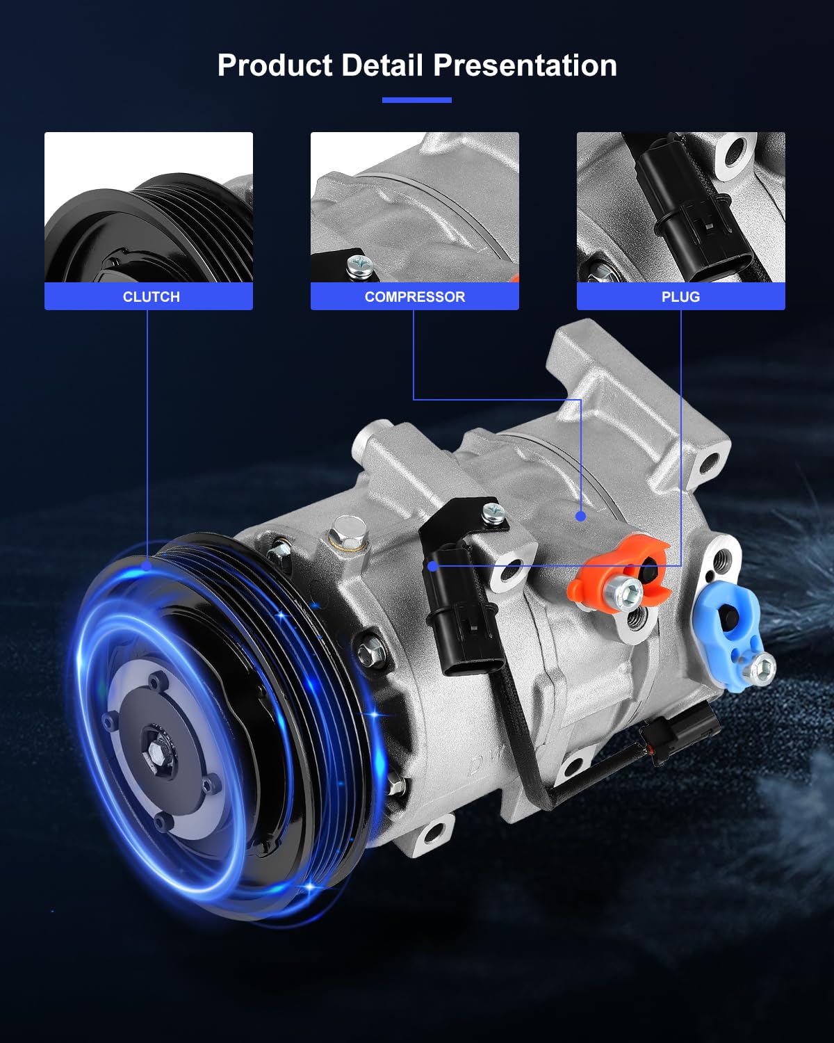 Eccpp Ac Compressor 2016-2017 Fit For Hyundai Tucson 1.6L Ac Compressor With Clutch