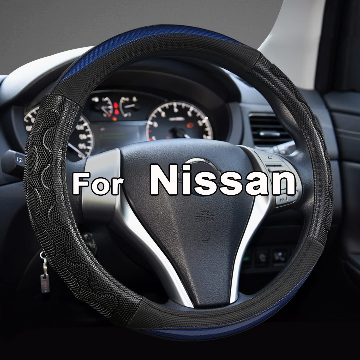 Giant Panda Steering Wheel Cover For Nissan Rogue - Car Steering Wheel Cover For Nissan Altima Sentra(Blue-Round-Shaped)