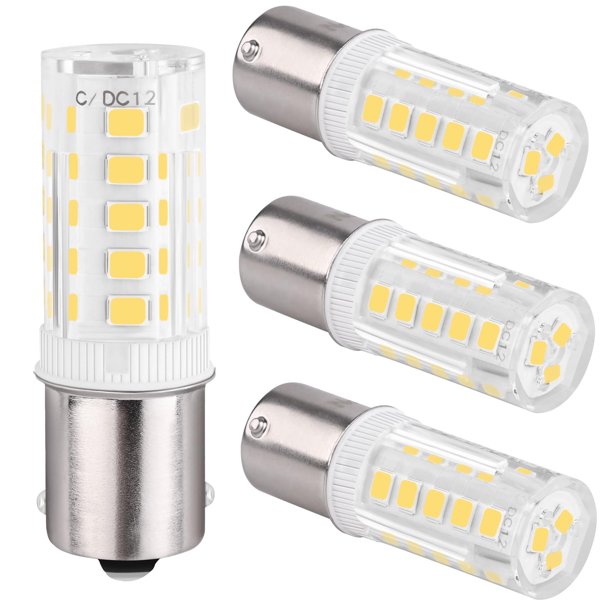 Hryspn 4Pcs 1156 Led Bulb 12V 24V, Ba15S Led Bulbs Bayonet Single Contact Base For Landscape Rv Camper Interior Marine Boat Trai