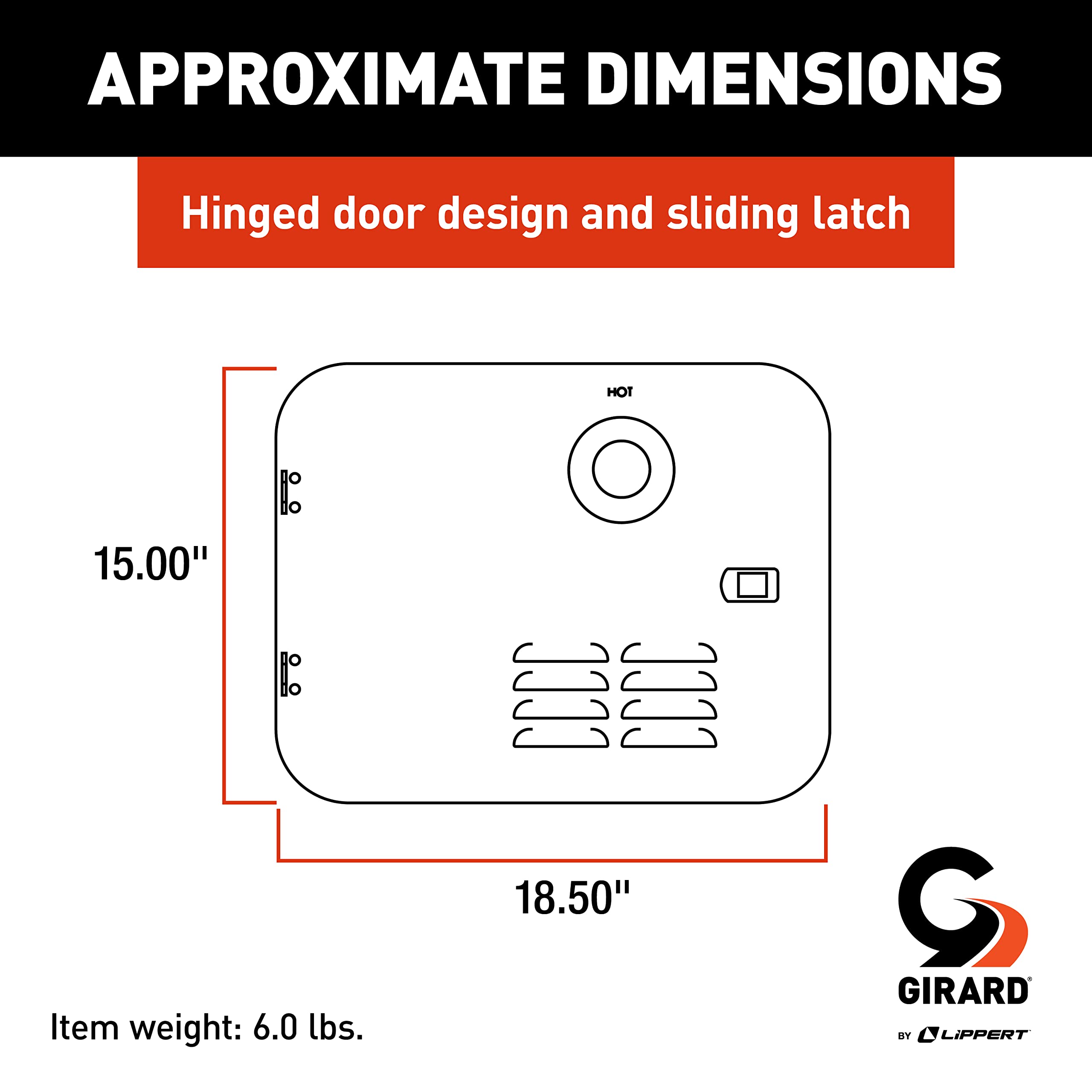 Girard Products Llc Rv Water Heater Door Installation Conversion Kit, 6-Gallon (Atwood/Dometic), Polar White, 15'' X 16.5'' X 2'