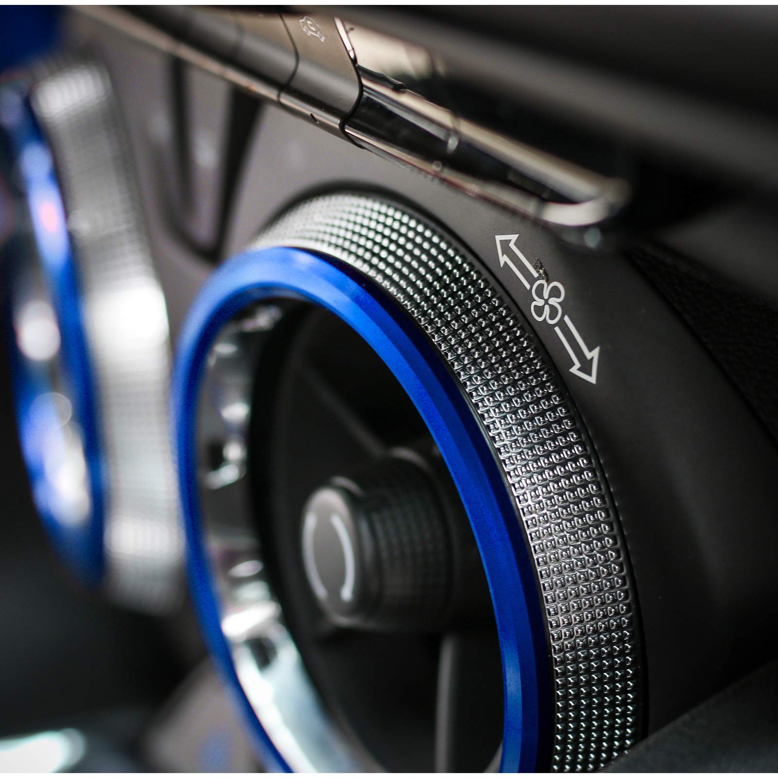 For Camaro Accessories Ac Knobs Air Conditioner Outlet Vent Trim For 2016-2019 Chevrolet Camaro, Blue Aluminum, 4Pcs