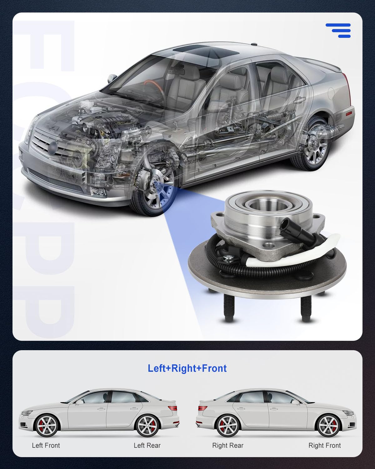 ECCPP Replacement for Wheel Bearing and Hub Assembly For Ford F-150 199719981999 2000 Wheel Hubs 5 Lugs W/ABS 515010x2