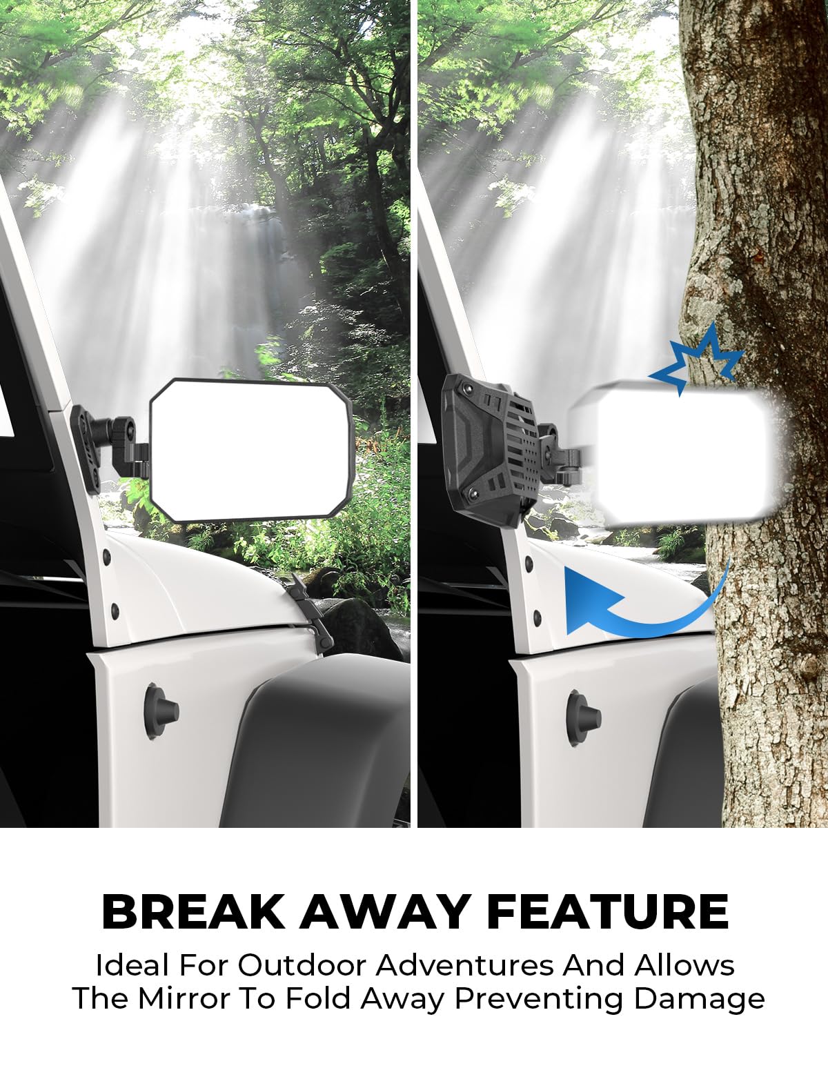 Joytutus Wrangler Mirrors Doors Off Compatible With Wrangler Tj Jk & Unlimited, Wrangler Jk Side Mirrors For Wrangler 1997-2018,