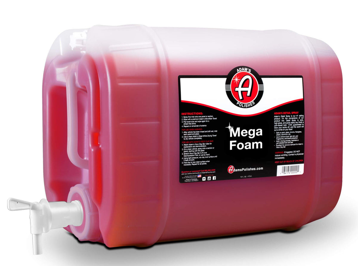 Adam'S Polishes Mega Foam 5 Gallon- Ph For Foam Cannon, Pressure Washer Or Foam Gun, Concentrated Car Detailing & Cleaning Deter