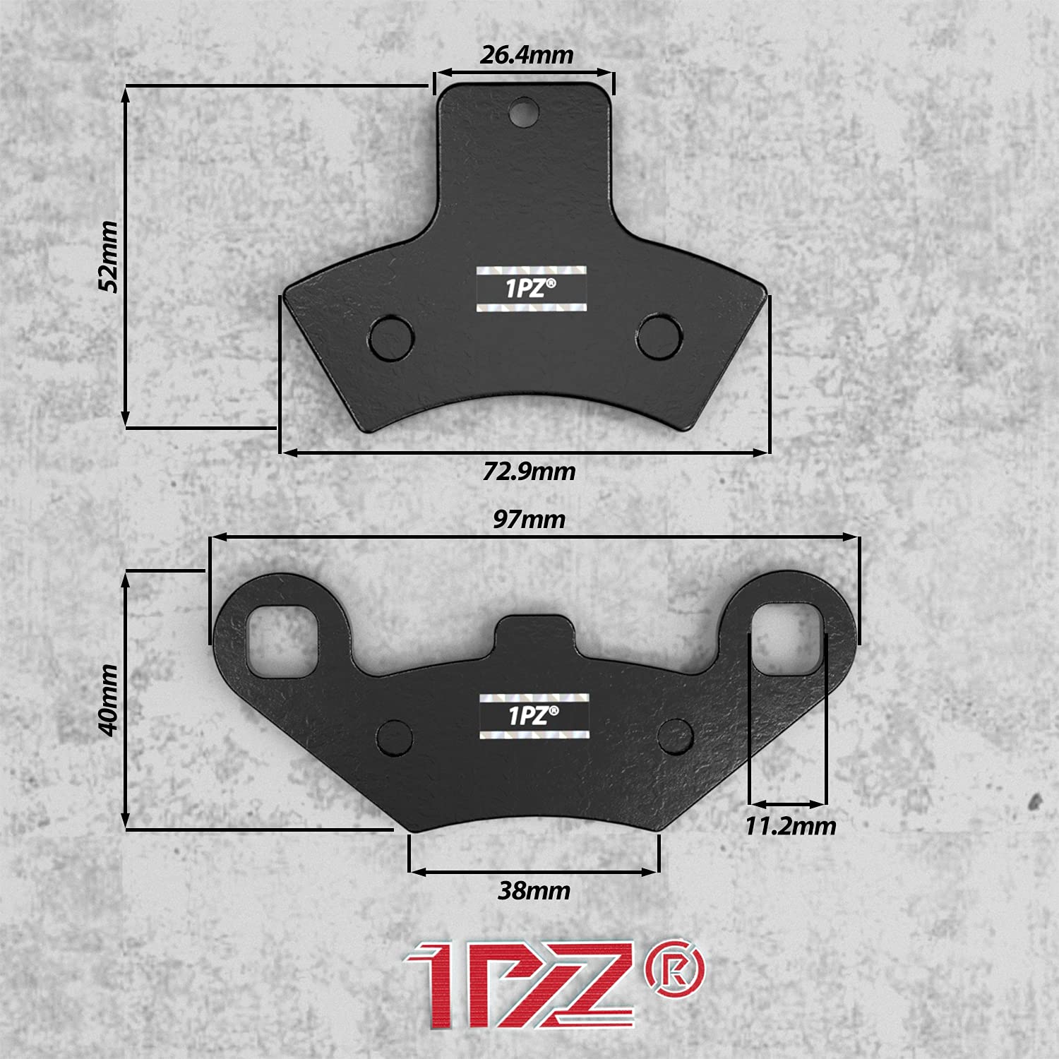 1PZ ST5-R1B Front and Rear Brake Pads Replacement for Polaris Scrambler 500 400 Trail Boss 325 330 Sportsman 500 400 335 Magnum