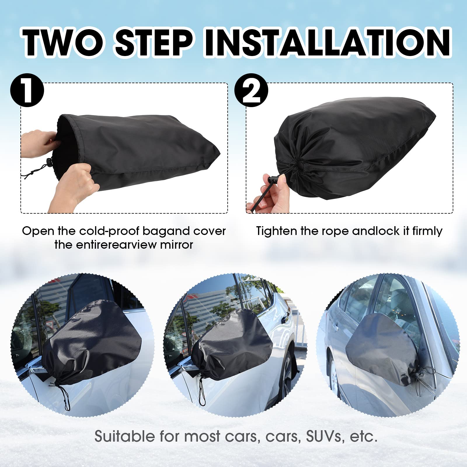 Frienda 6 Pieces Waterproof Side Mirror Covers Auto Rearview Protection Cover Exterior Rear View Accessories Car Mirror Accessor