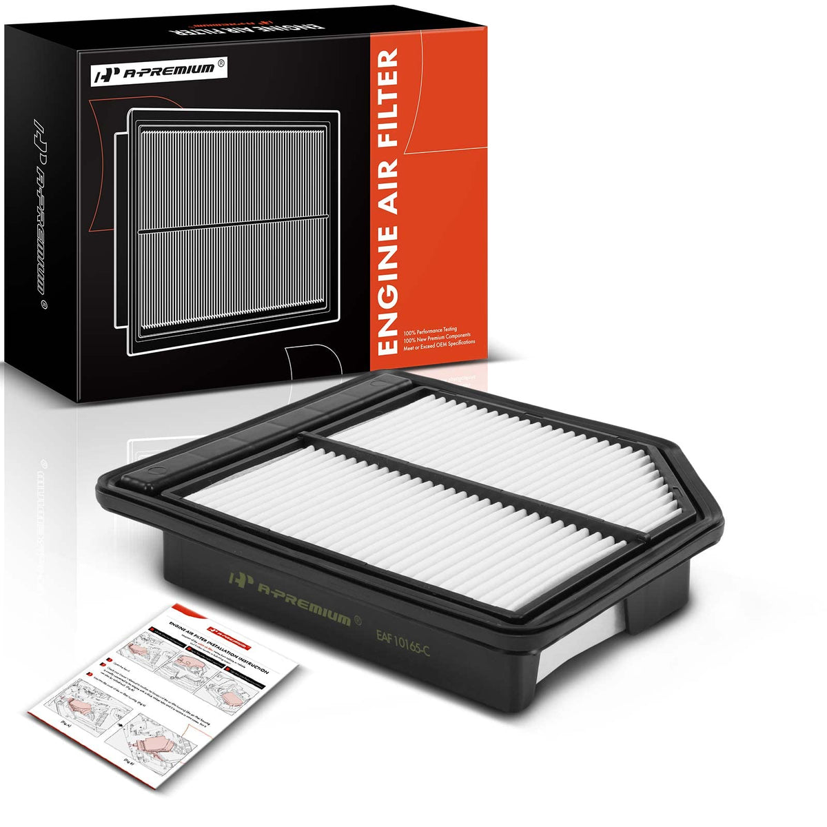 A-Premium Engine Air Filter Compatible With Honda Civic 2006 2007 2008 2009 2010 2011, L4 1.8L, Rigid Panel, Replace# 17220Rnaa00