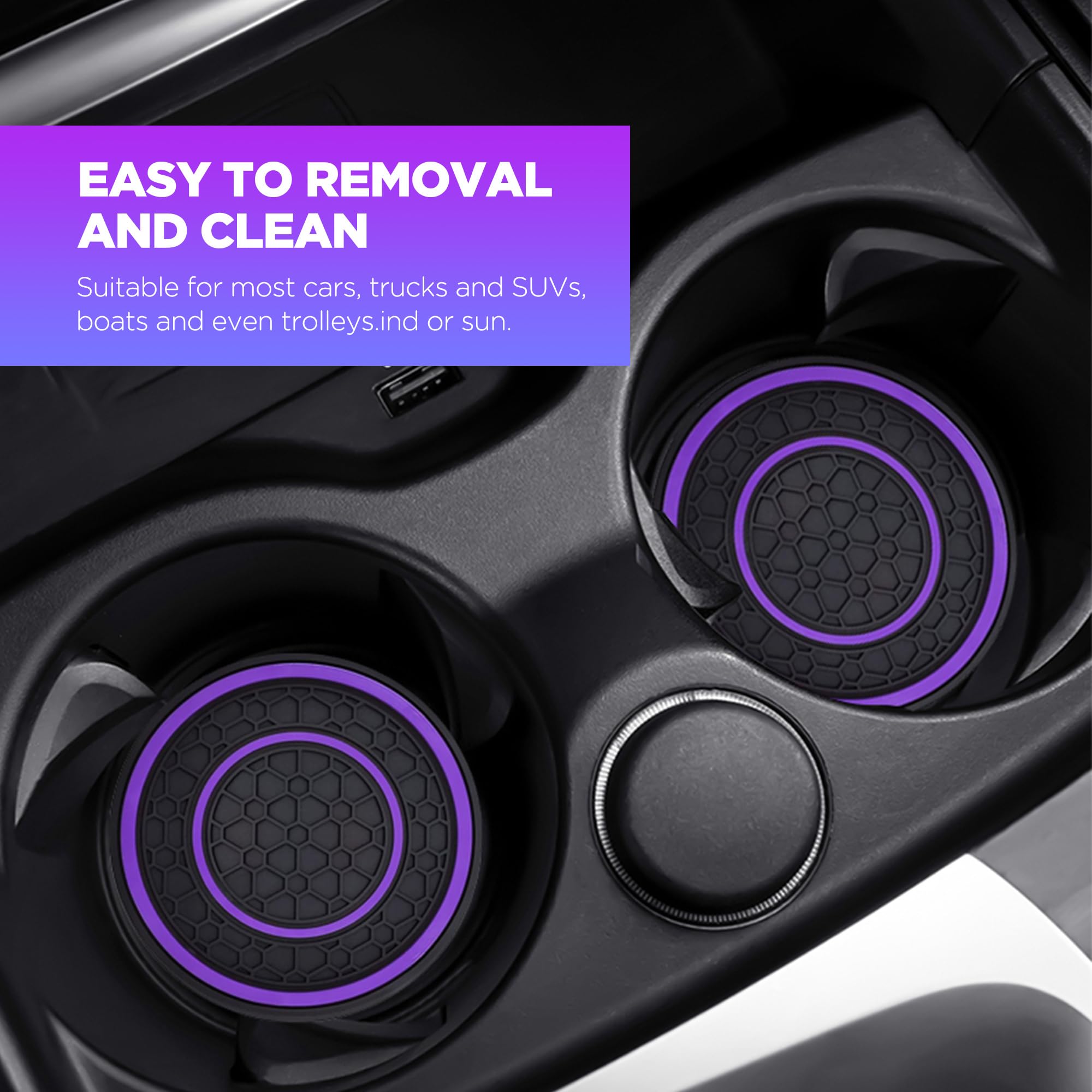 2 Pcs Car Cup Holder Coaster,Car Coasters Cup Mats,2.75 Inch Universal Car Cup Coasters,Non-Slip Anti Dust Mats Cup Holder Inser