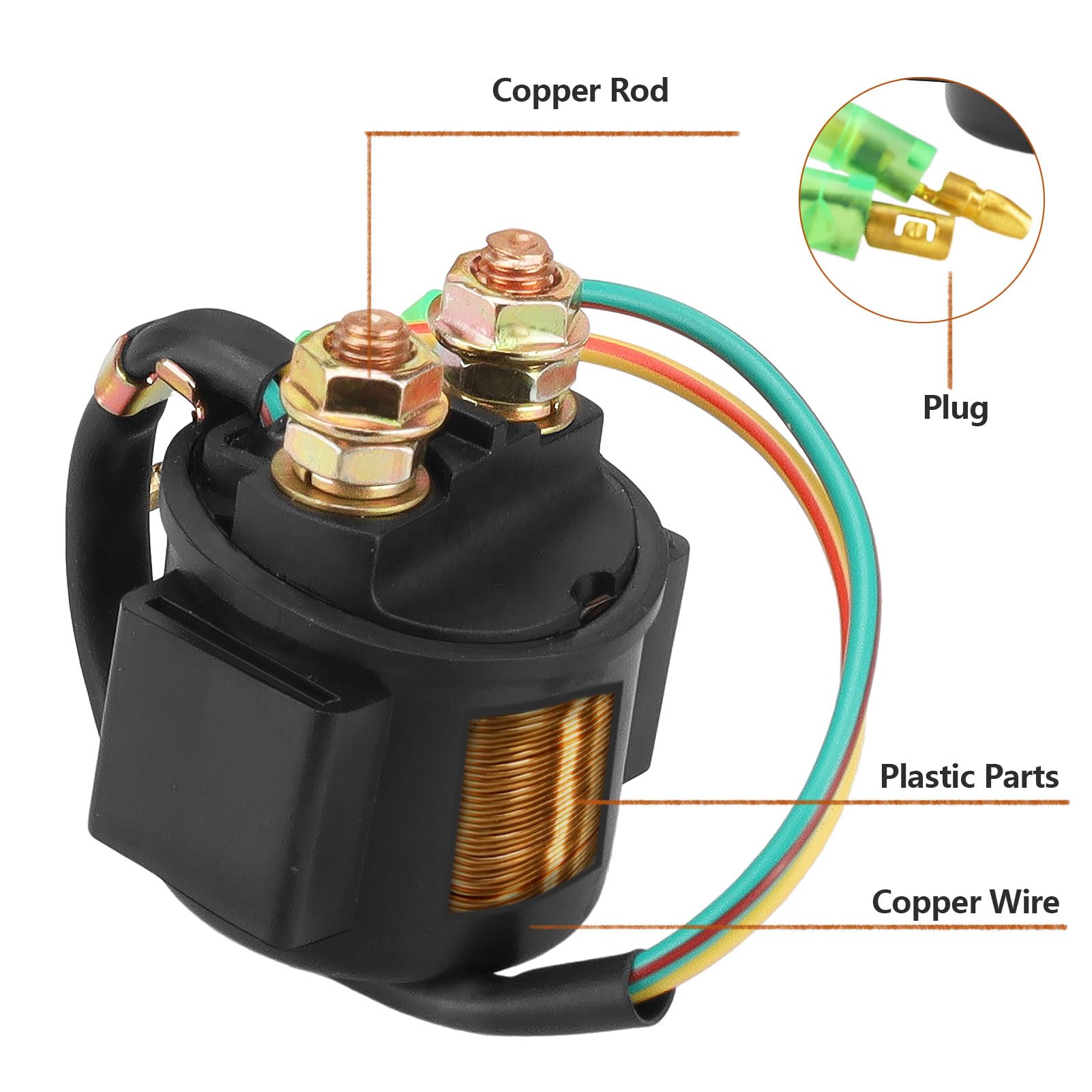 Starter Solenoid Relay for Honda TRX250 250ex Recon 250 Fourtrax 300 350 Honda 400ex / Kawasaki KZ440 KZ250 LTD Ducster KLT200 K