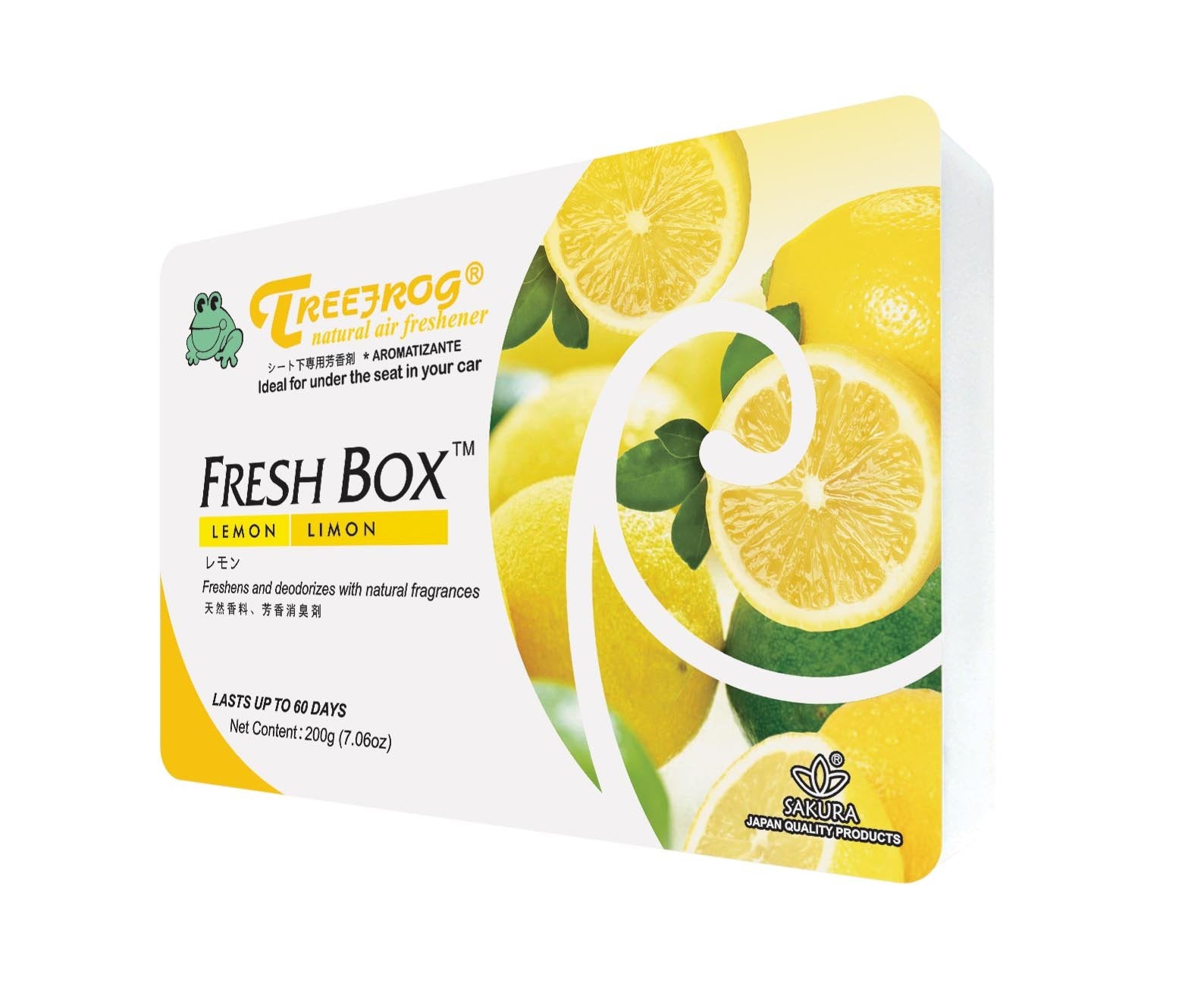 Lemon Scent 4 Pack, Treefrog Natural Air Freshener Fresh Box (Aka Xtreme Fresh)
