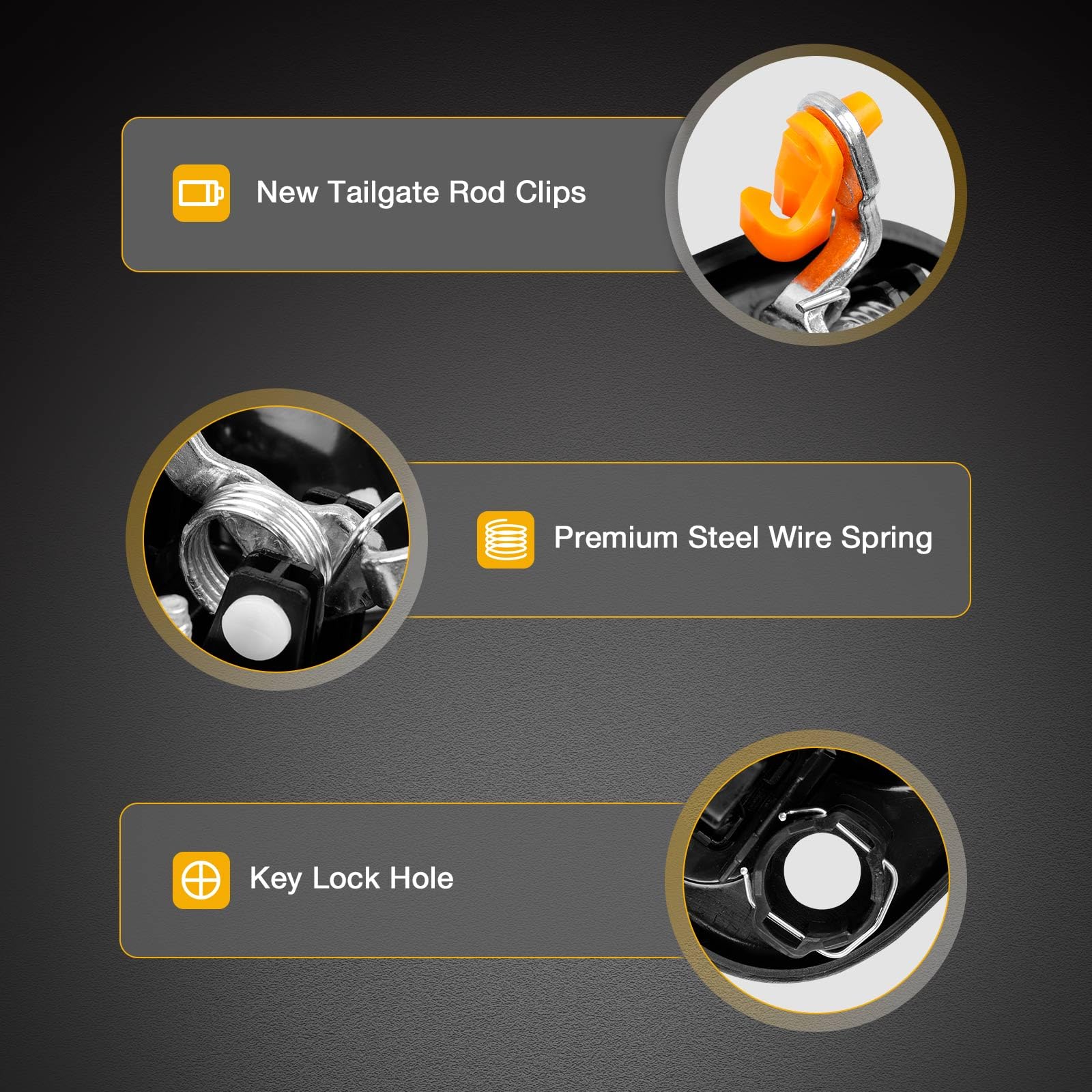 Exterior Door Handle Front Left & Right Pair With Key Hole | For 1999-2007 Chevy Silverado Suburban Tahoe Avalanche Gmc Sierra Yukon Cadillac Escalade | Replaces# 15034985, 15034986