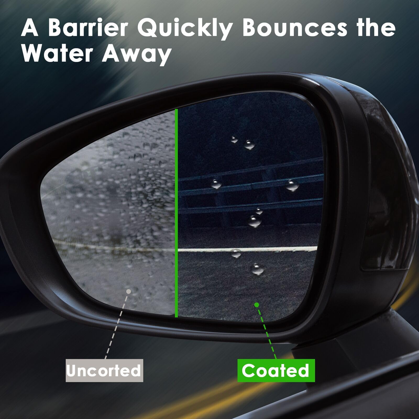 FOLLOWIN Sio2 Ceramic Coating for Car Mirror, Ceramic Glass Coating, Water Repellent for Rearview Mirror Side Mirror