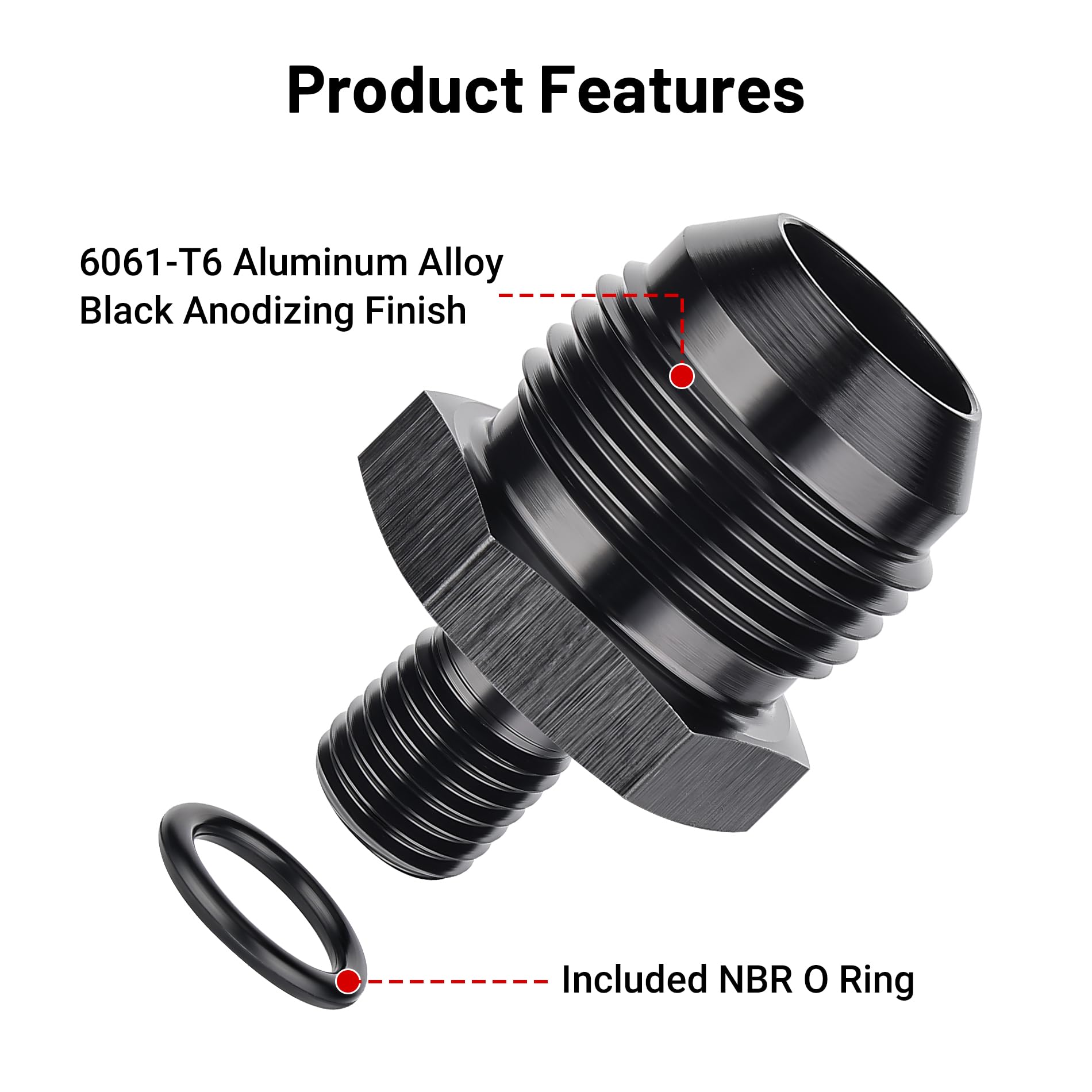 Evil Energy 12An Male Flare To M12 X 1.5Mm Male Metric Fitting Adapter Aluminium Alloy 2Pcs