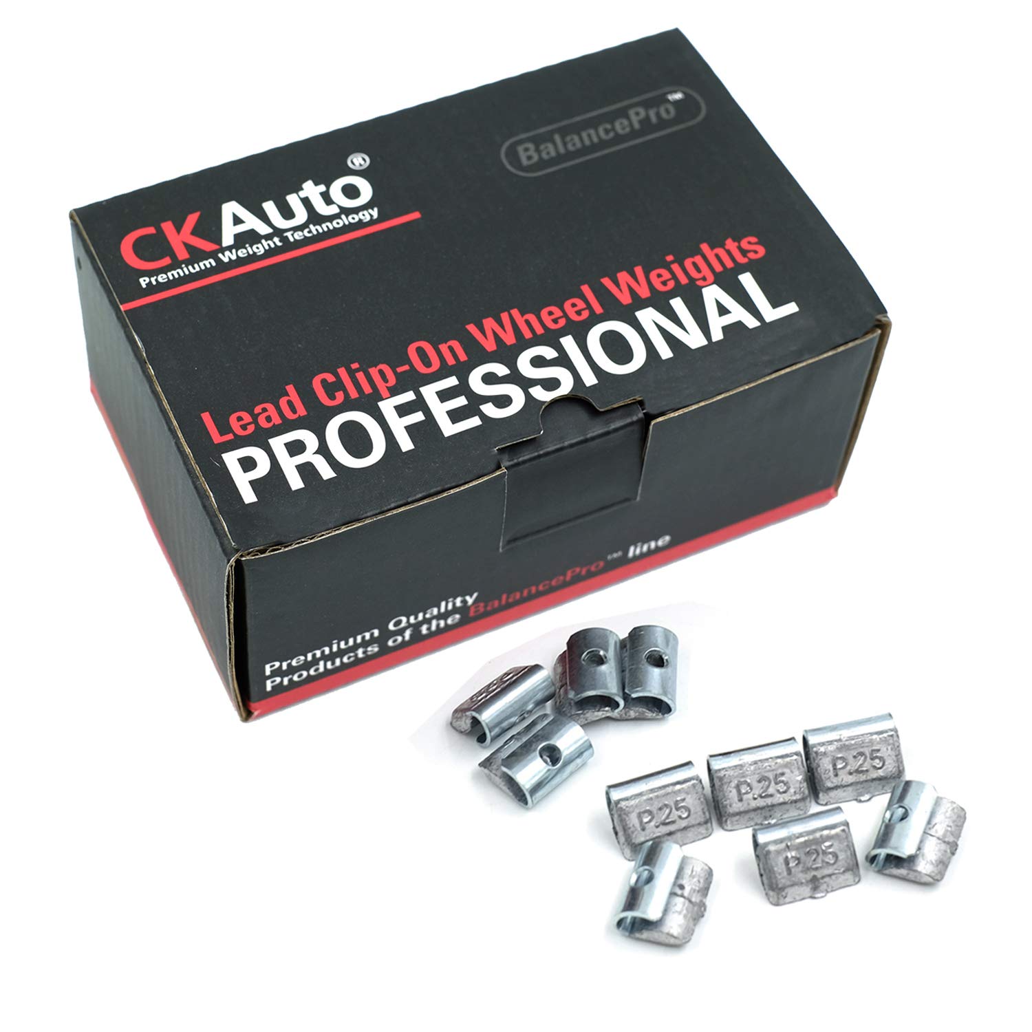 Ckauto P Style 1/4Oz, 0.25Oz Lead Clip On Wheel Weights, Uncoated, 50Pcs/Box