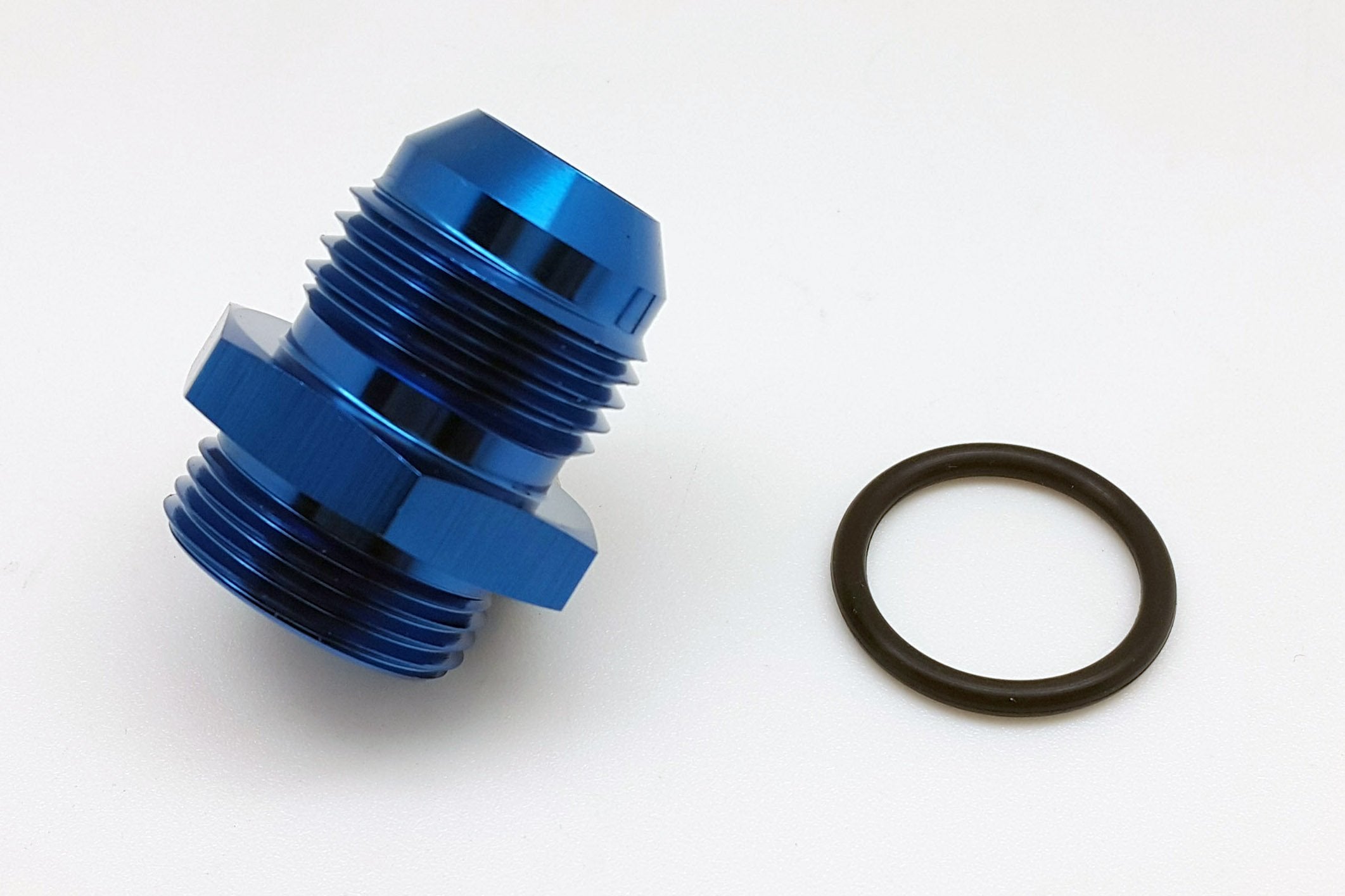 Autobahn88 Aluminum Anodized Hose End Fitting - AN Male Flare to Male O-Ring Boss (ORB), Straight AN10 to AN10 (Blue)