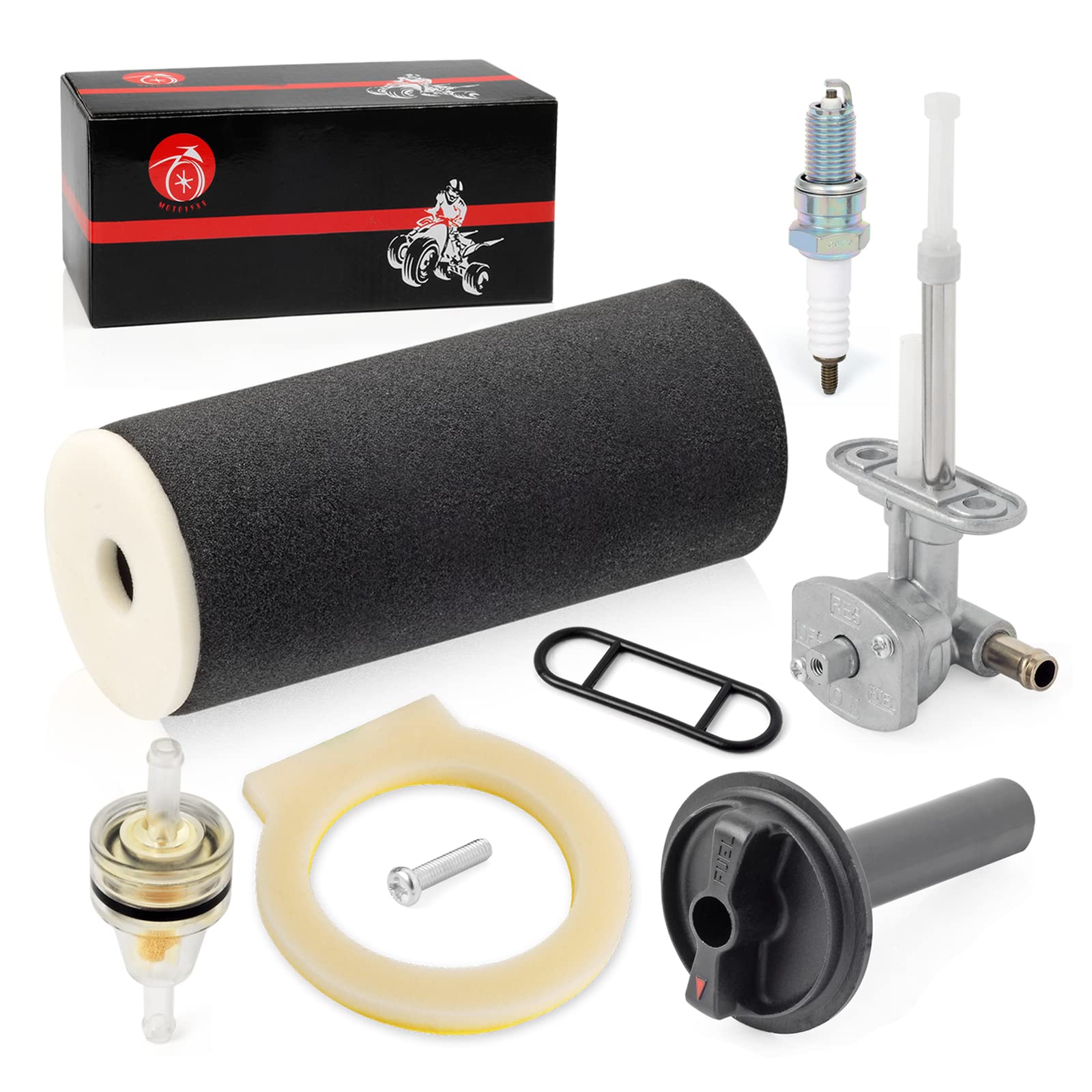 Air Filter Foam & Fuel Valve Petcock & Lever For Yamaha Grizzly 660 2002-2008