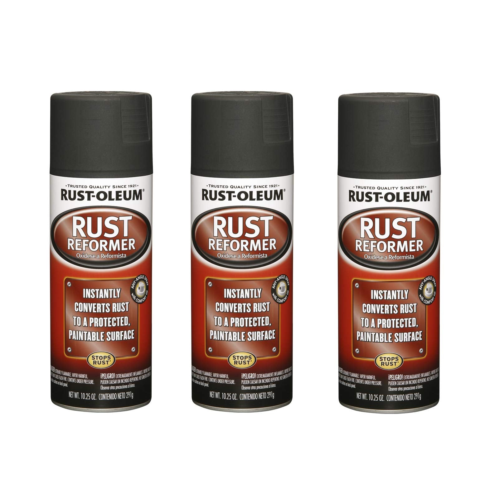 Rust-Oleum 248658-3Pk Rust Reformer Spray, 10.25 Oz, Black, 3 Pack