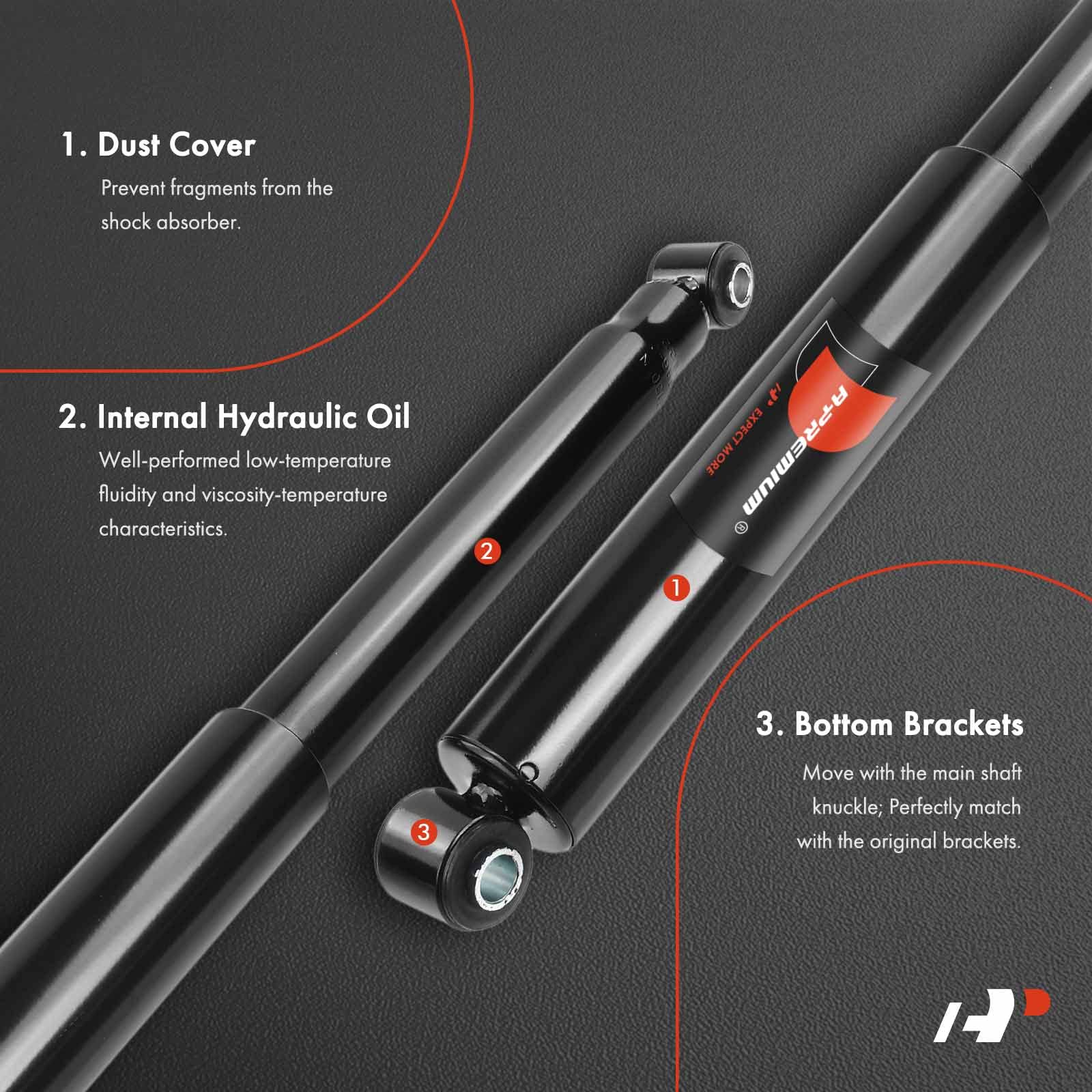 A-Premium Front And Rear Shock Absorbers Struts Compatible With Chevrolet Gmc Silverado 1500 Sierra 1500 (Classic) 1999-2007 -[4Wd, Exc. Electronic Suspension & Quadrasteer]