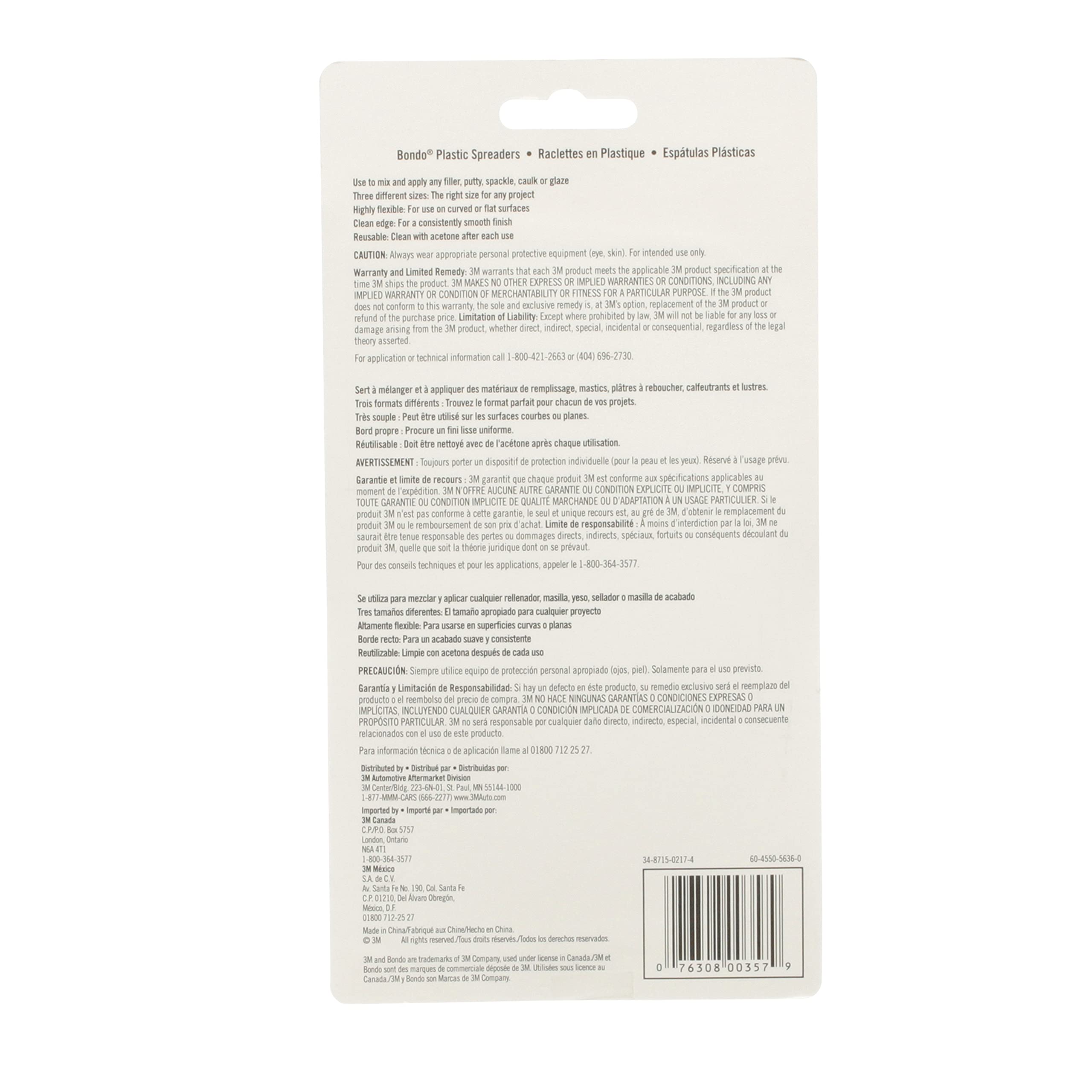 Bondo 60455056360-6Pk Spreader, 3 Per Box, 6 Pack