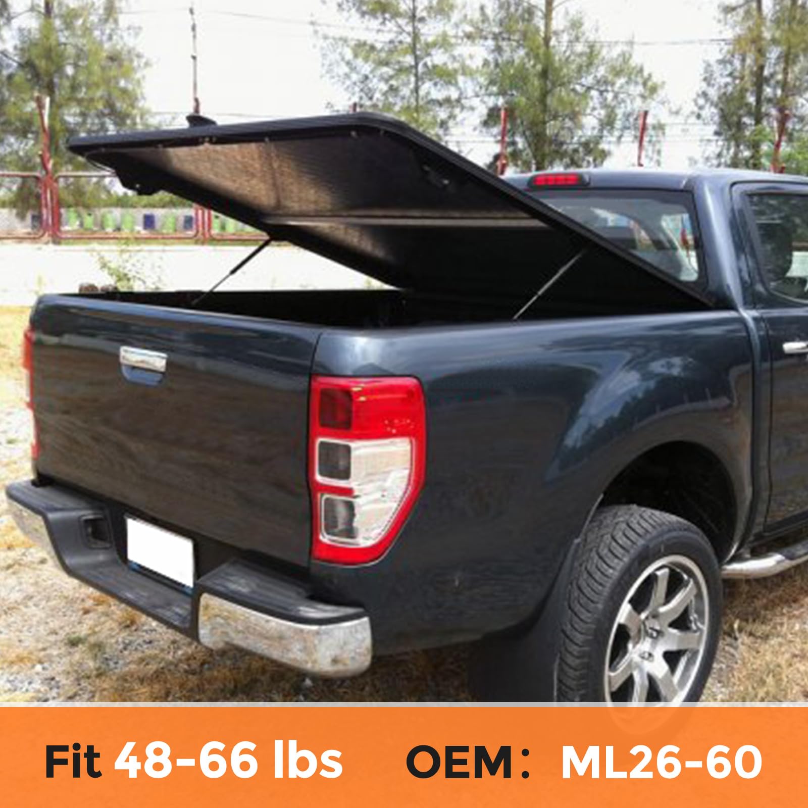 Pamagoo Ml-26-60 27 Inch Gas Strut 60 Lbs 267 N Per Shock, Sl26-60 27'' Gas Spring Prop Lift For Truck Undercover Tonneau Cover