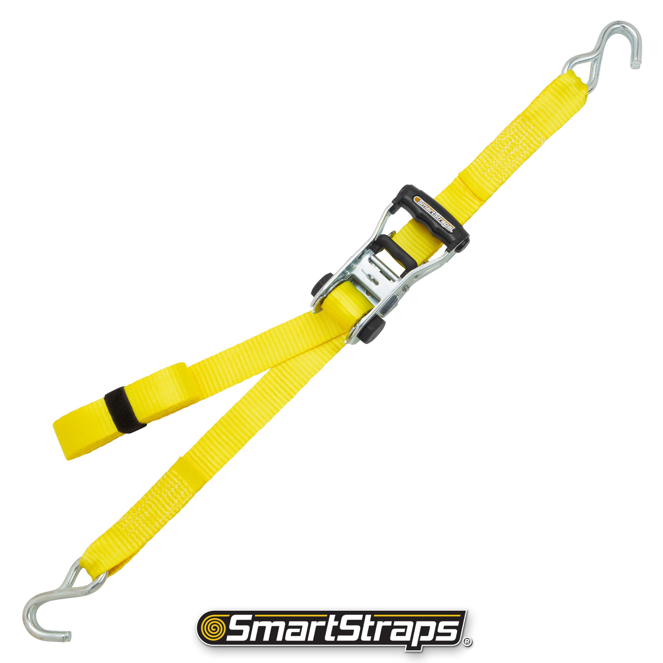 SmartStraps 14 Ratchet Straps, 2 Pack -5,000lbs Break Strength, 1,667lbs Safe Work Load -Commercial Tie Down Straps for Heavy Du