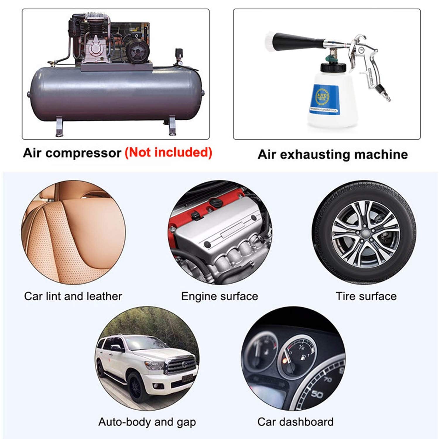 Cprosp High Pressure Turbo Car Cleaning Gun, Tornado Cleaning Gun