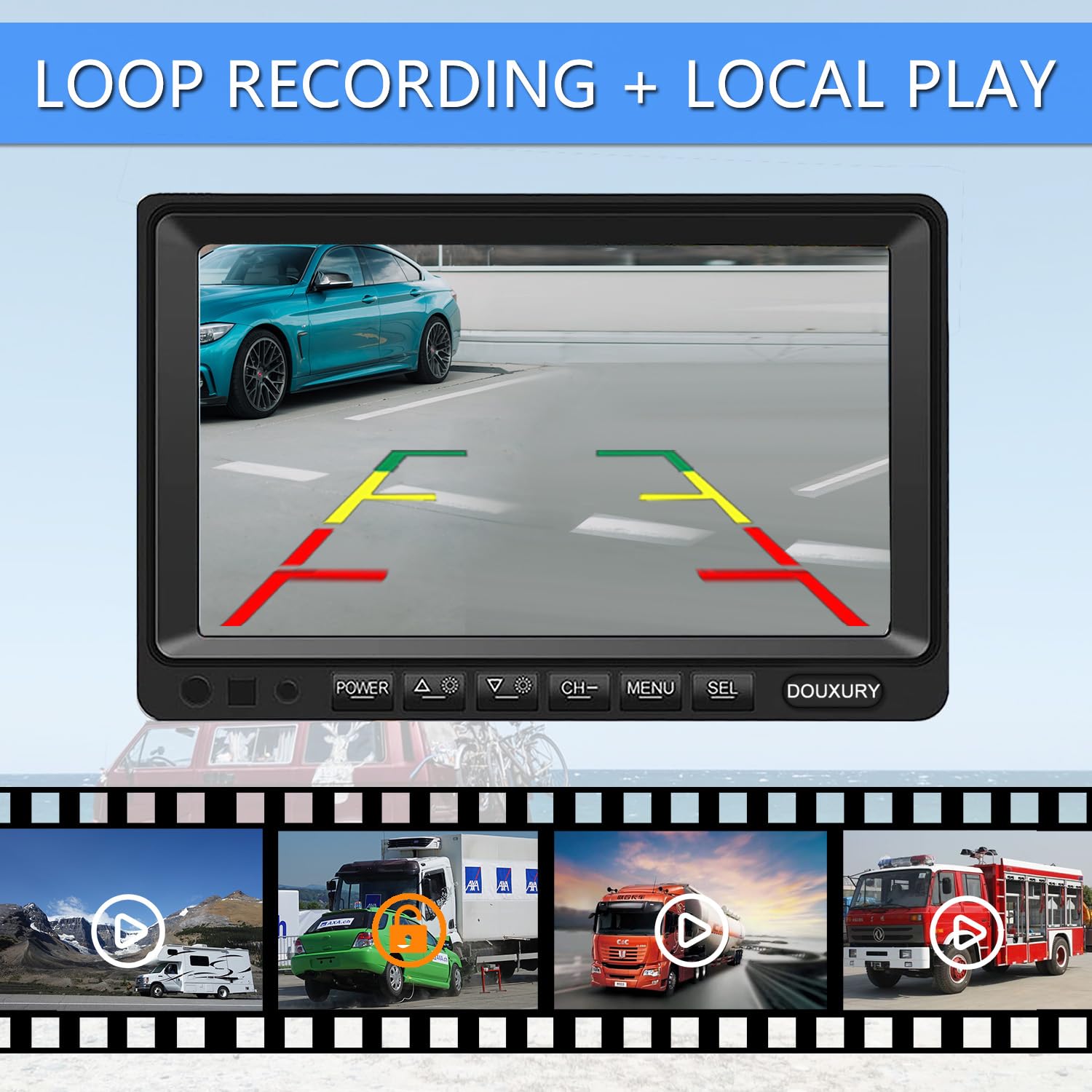 Backup Camera System With 9'' Quad Split 1080P Monitor For Rv Trailer Semi Truck Camper Bus & 4 Ahd Rear Side View Camera With D