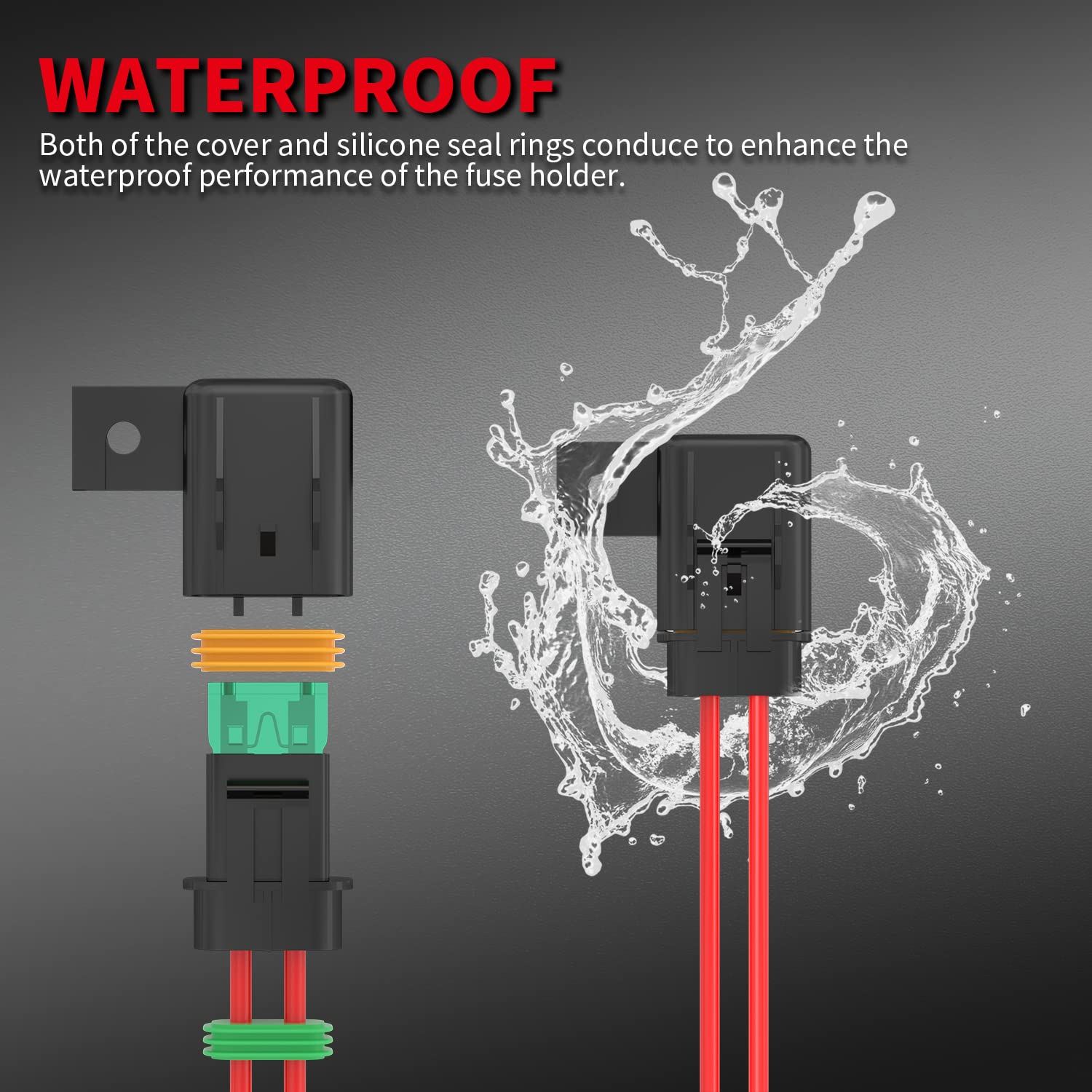 Daiertek Inline Fuse Holder 12V 12 Awg Waterproof Atc/Ato Blade Fuse Holder With 20 Amp 30 Amp 40 Amp Inline Fuse Heavy Duty In