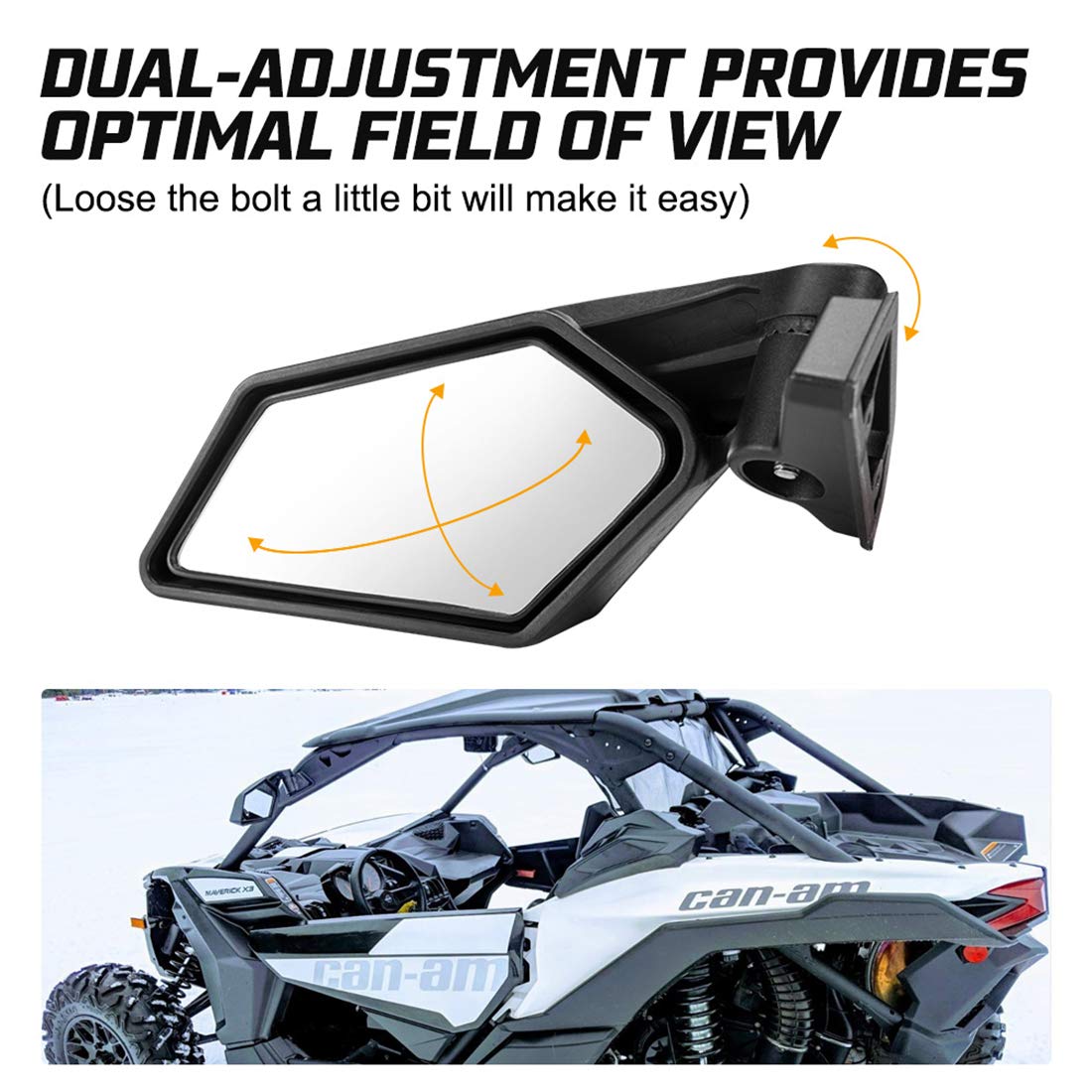Kiwi Master X3 Side Mirrors Compatible For 2017-2024 Can Am Maverick X3 Accessories Rear View Racing Mirror #715002898