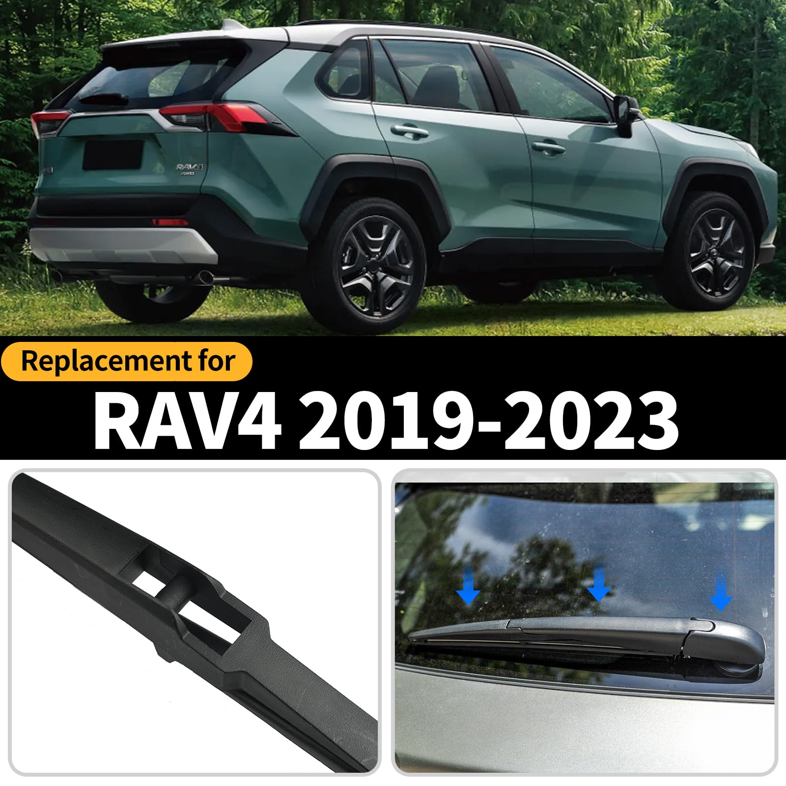 Replacement For Toyota Rav4 2019 2020 2021 2022 2023 Rear Windshield Wiper Blade And Arm Assembly-Car Back Window Wiper Arm Blad