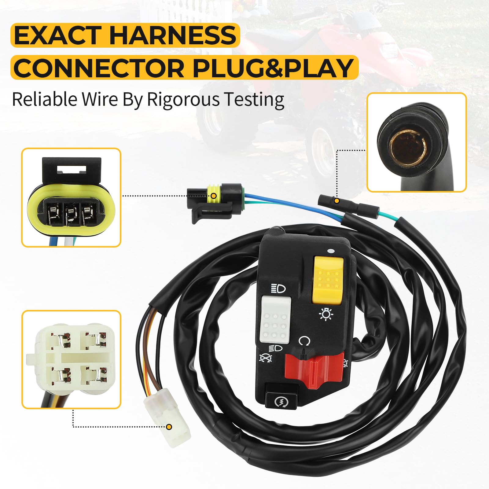 M Mati Left Handlebar Start Stop Headlight Switch For Honda Atv Trx250Ex Sportrax 250Ex 2001-2005 35020-Hn6-003