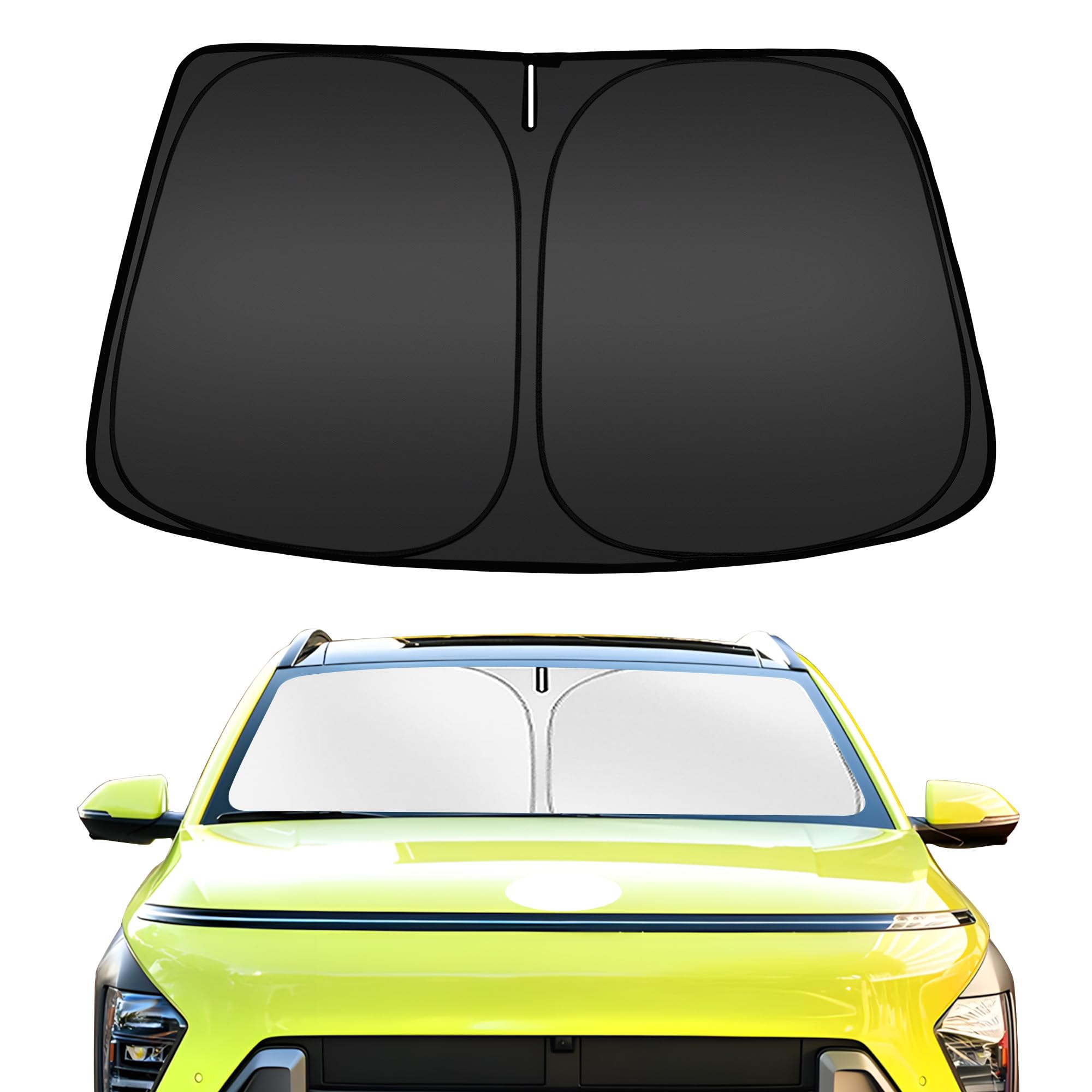 Arismotor Windshield Sun Shade For Hyundai Kona 2018-2023, Custom Fit Foldable Front Window Sunshade Sun Visor Protector, Block
