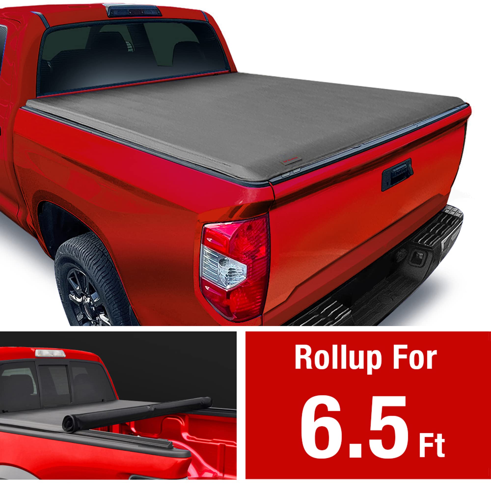 Maxmate Soft Roll-Up Truck Bed Tonneau Cover Compatible With 2022-2024 Toyota Tundra | 6.5' (79') Bed | Tct169063